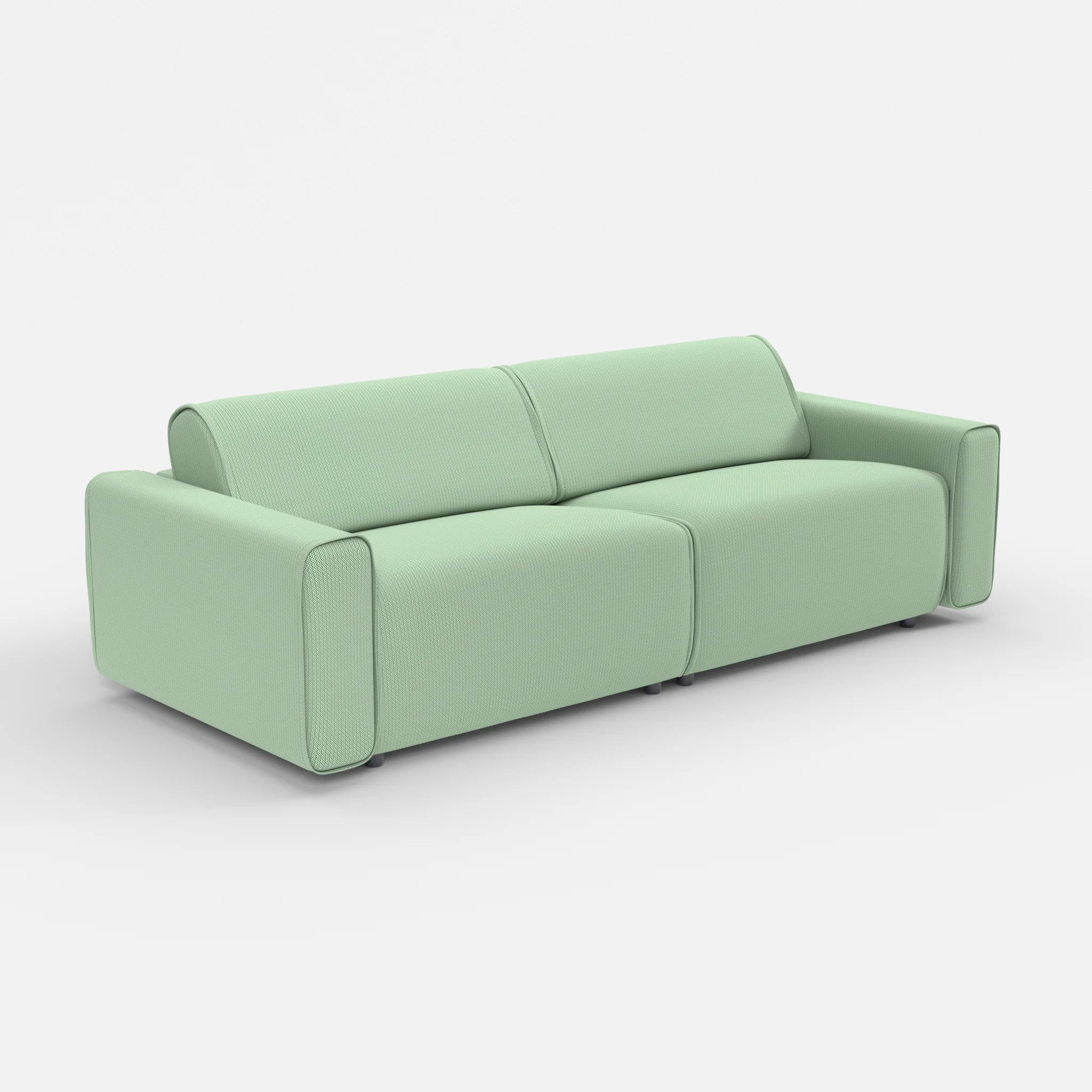 2 Sitzer Sofa Belleform mit breiter Armlehne 4 credoaloe in Hellgrün von der Seite