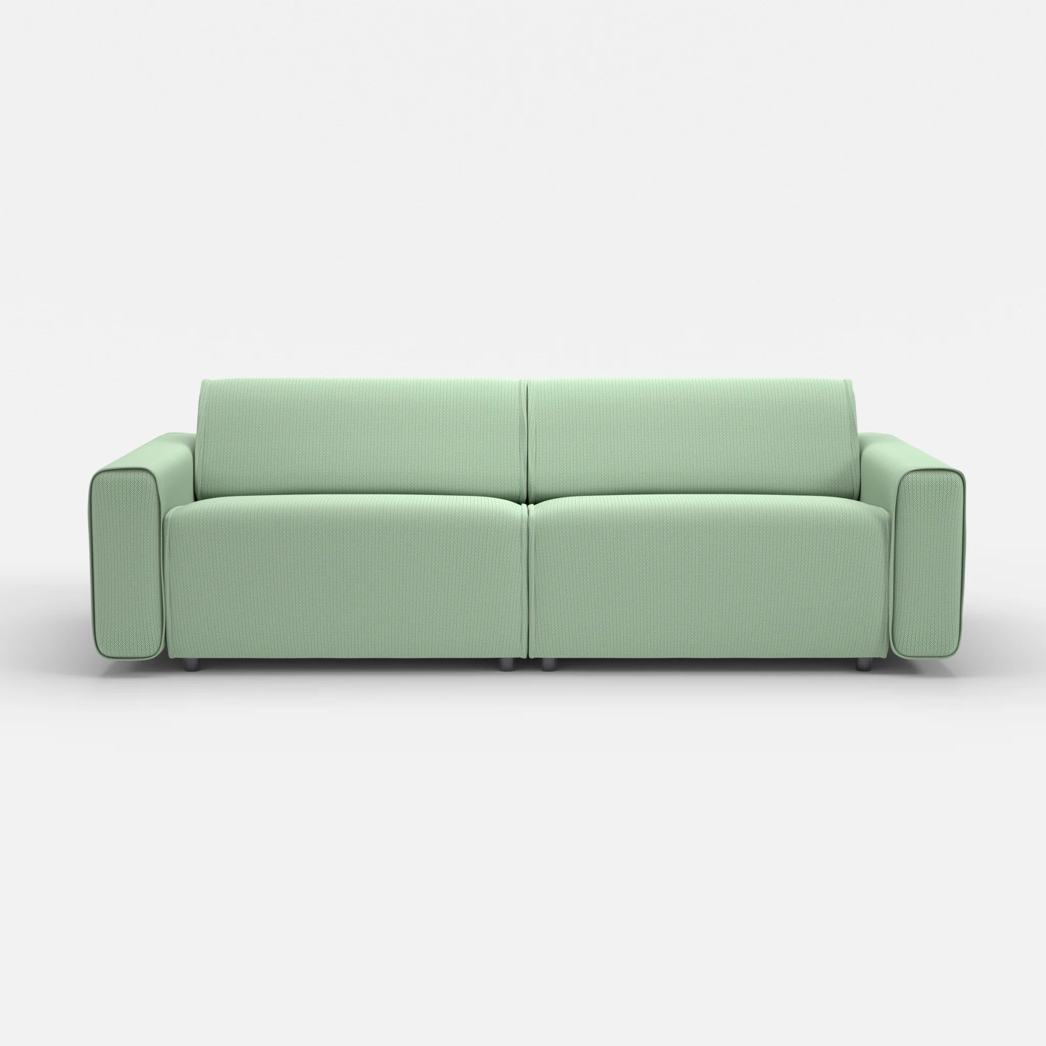 2 Sitzer Sofa Belleform mit breiter Armlehne 4 credoaloe in Hellgrün von vorne