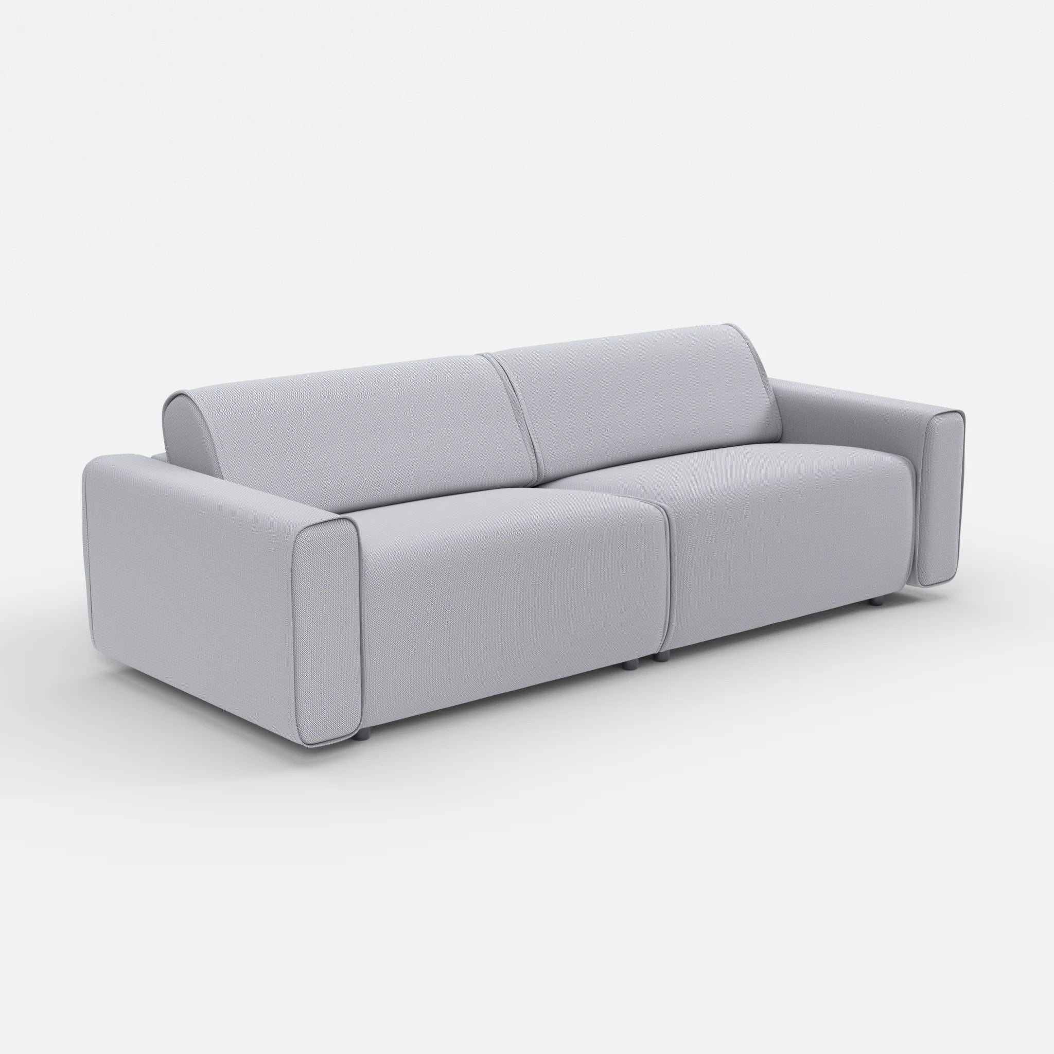 2 Sitzer Sofa Belleform mit breiter Armlehne 4 credochalk in Hellgrau von der Seite