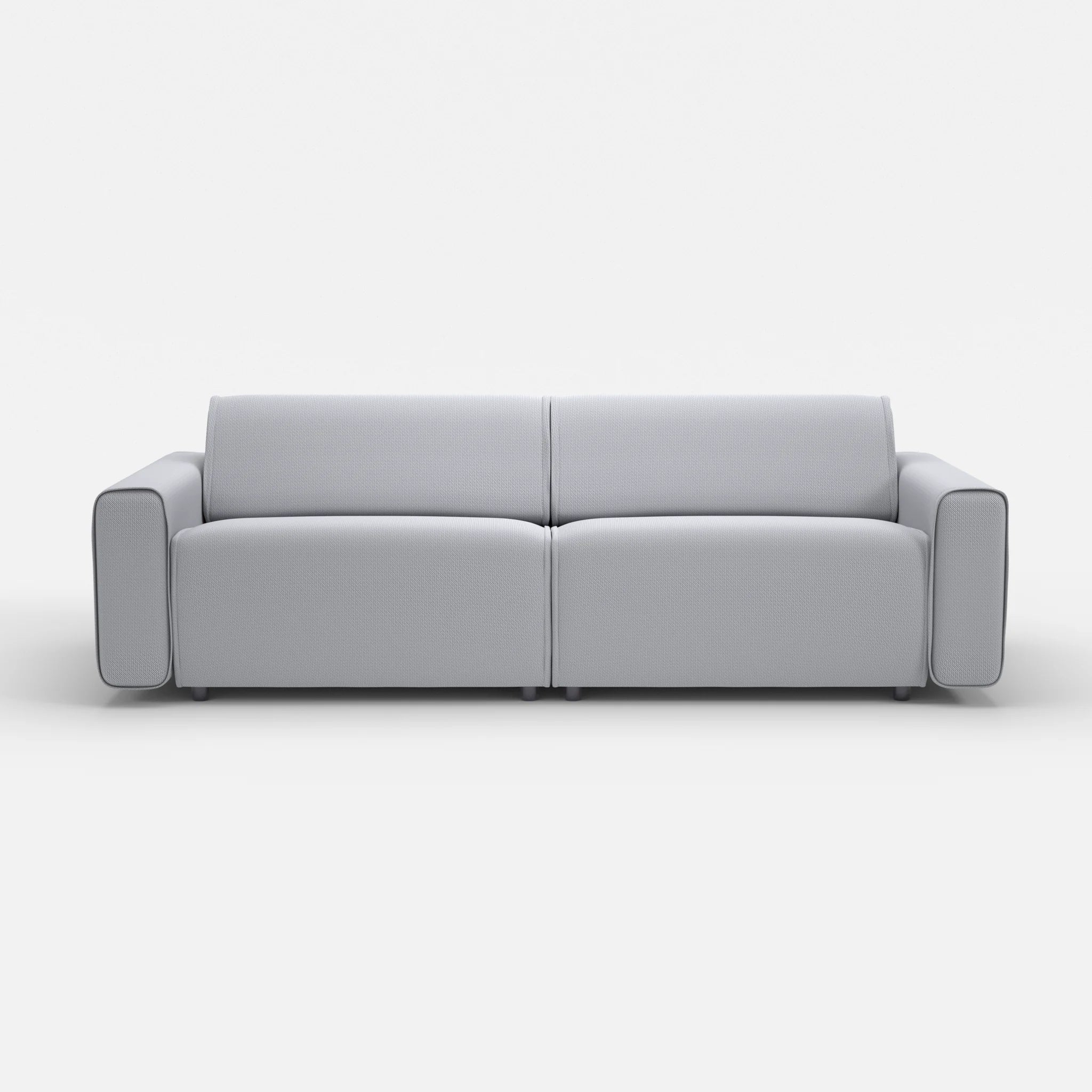 2 Sitzer Sofa Belleform mit breiter Armlehne 4 credochalk in Hellgrau von vorne