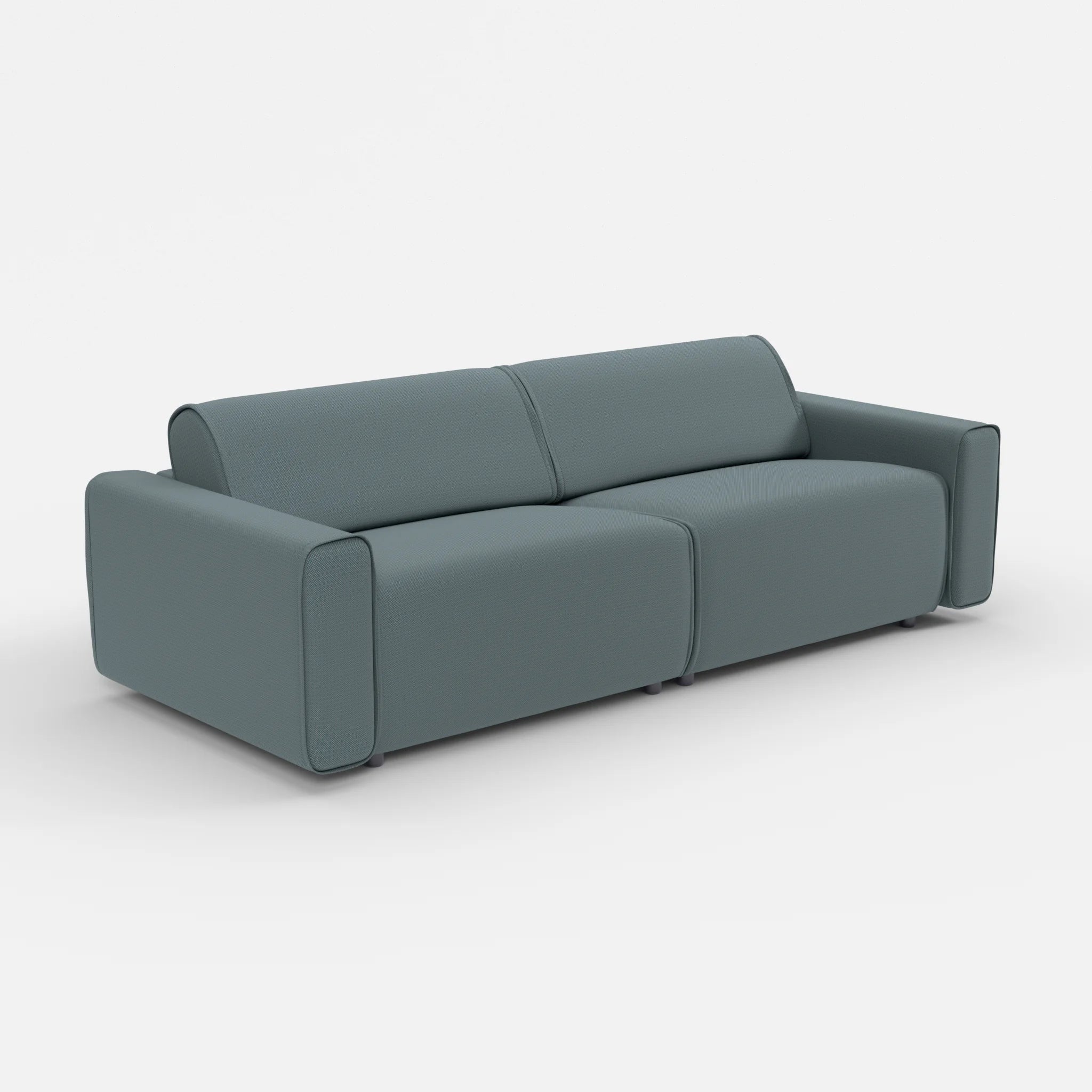 2 Sitzer Sofa Belleform mit breiter Armlehne 4 credojaspis in Türkis von der Seite
