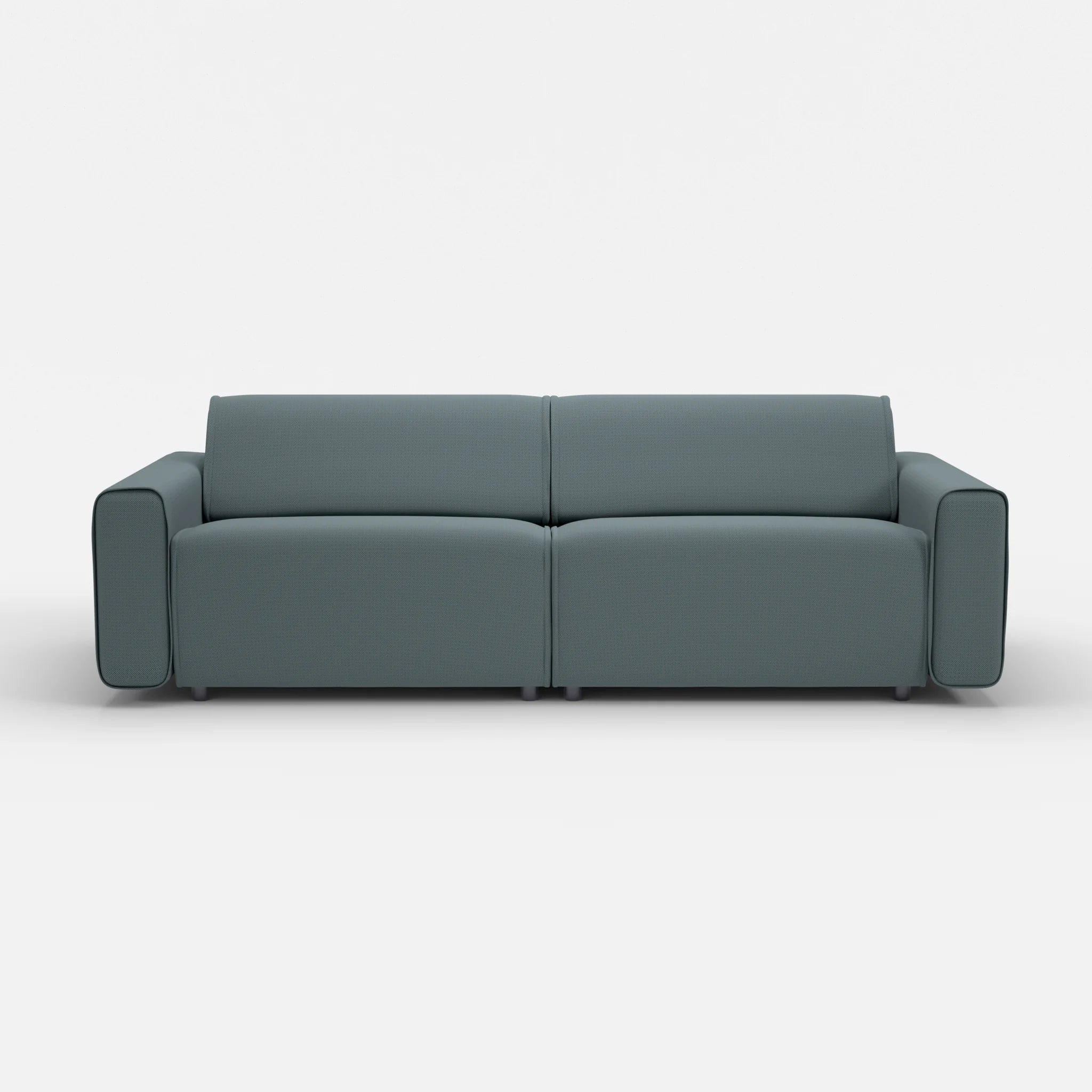 2 Sitzer Sofa Belleform mit breiter Armlehne 4 credojaspis in Türkis von vorne