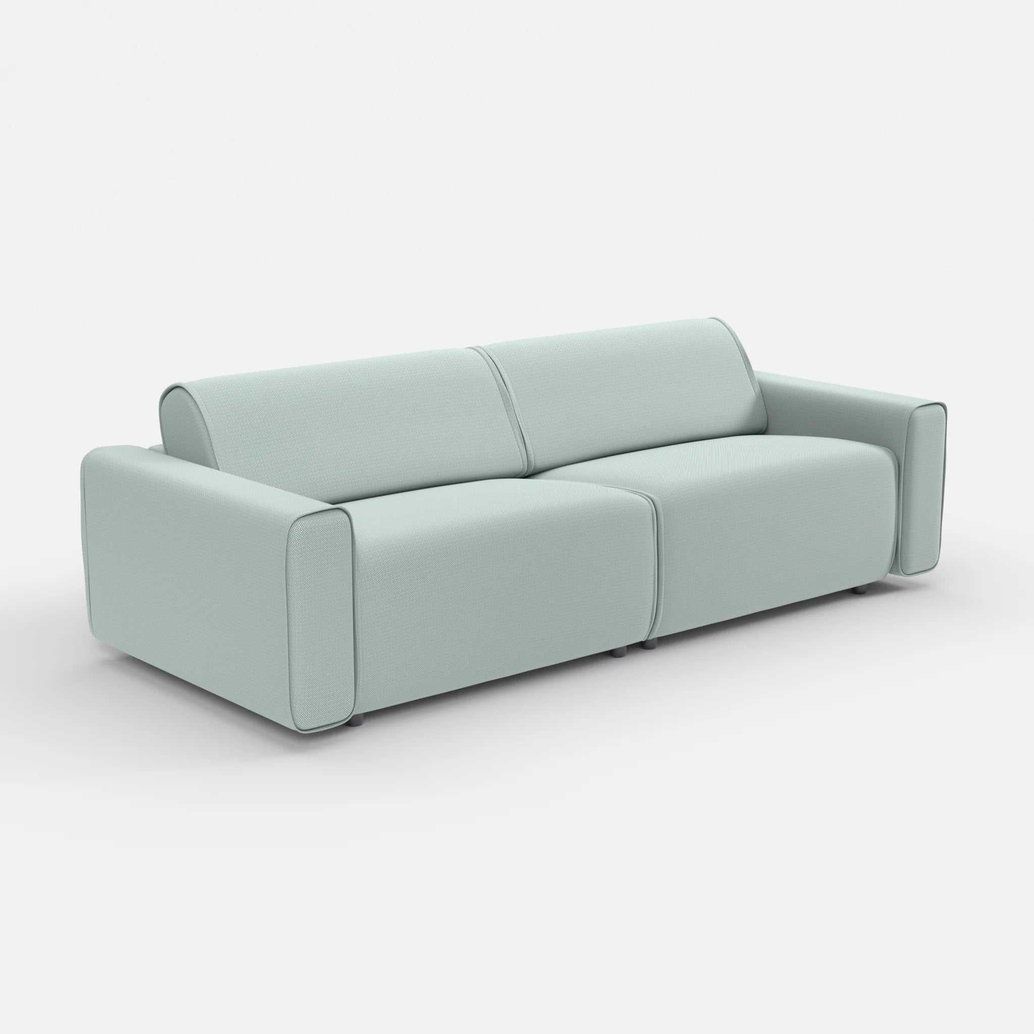 2 Sitzer Sofa Belleform mit breiter Armlehne 4 credolake in Graublau von der Seite