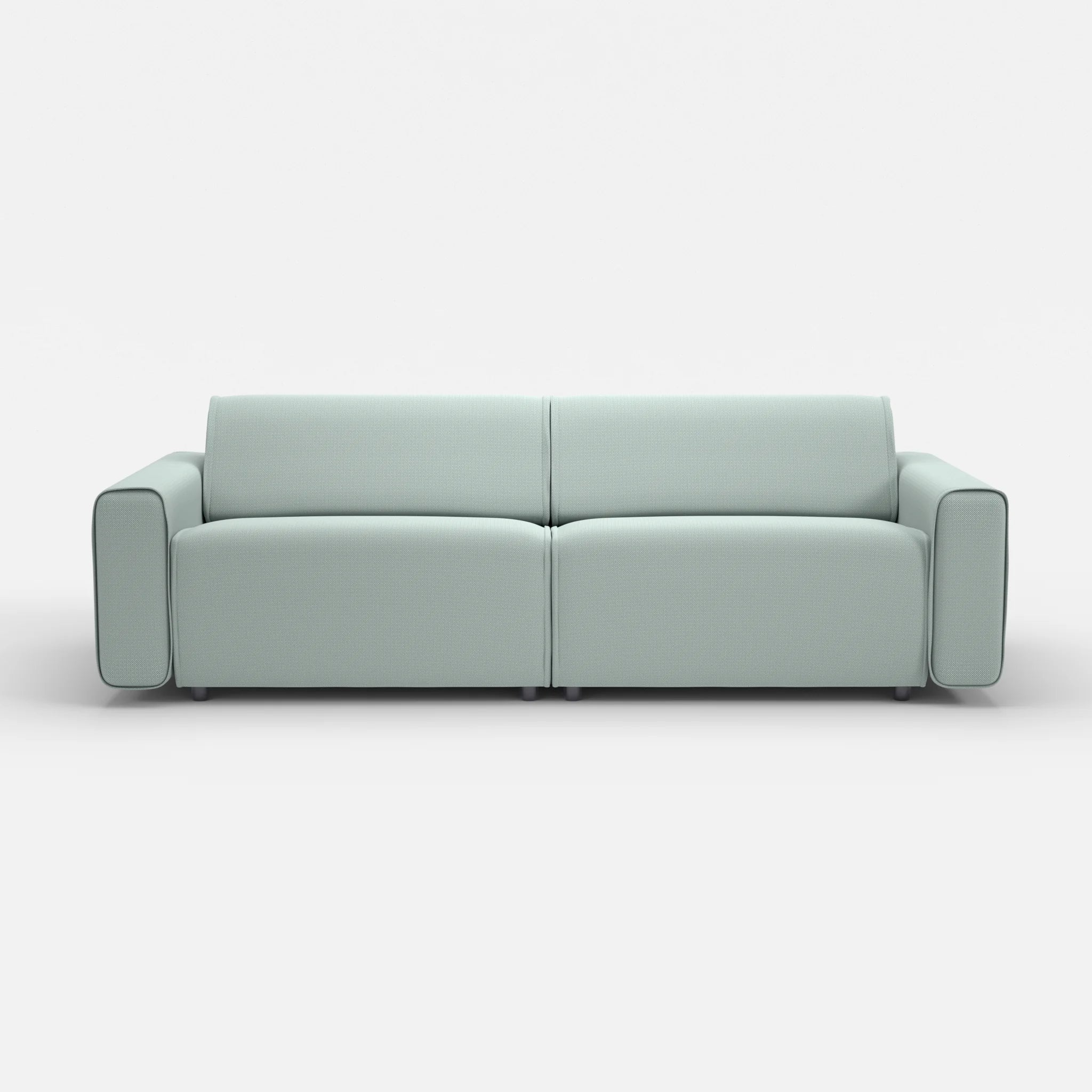 2 Sitzer Sofa Belleform mit breiter Armlehne 4 credolake in Graublau von vorne