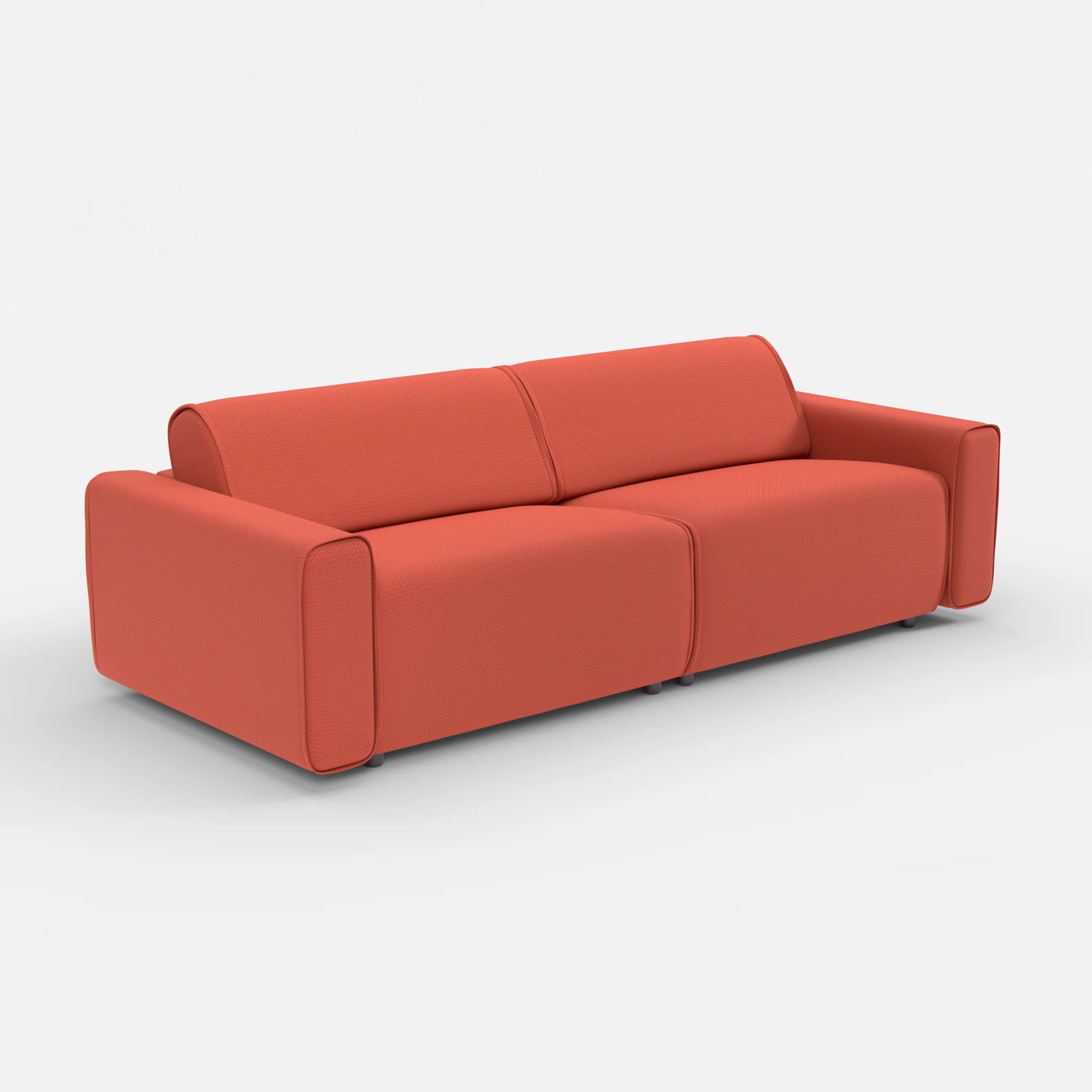 2 Sitzer Sofa Belleform mit breiter Armlehne 4 credolampion in Rot von der Seite