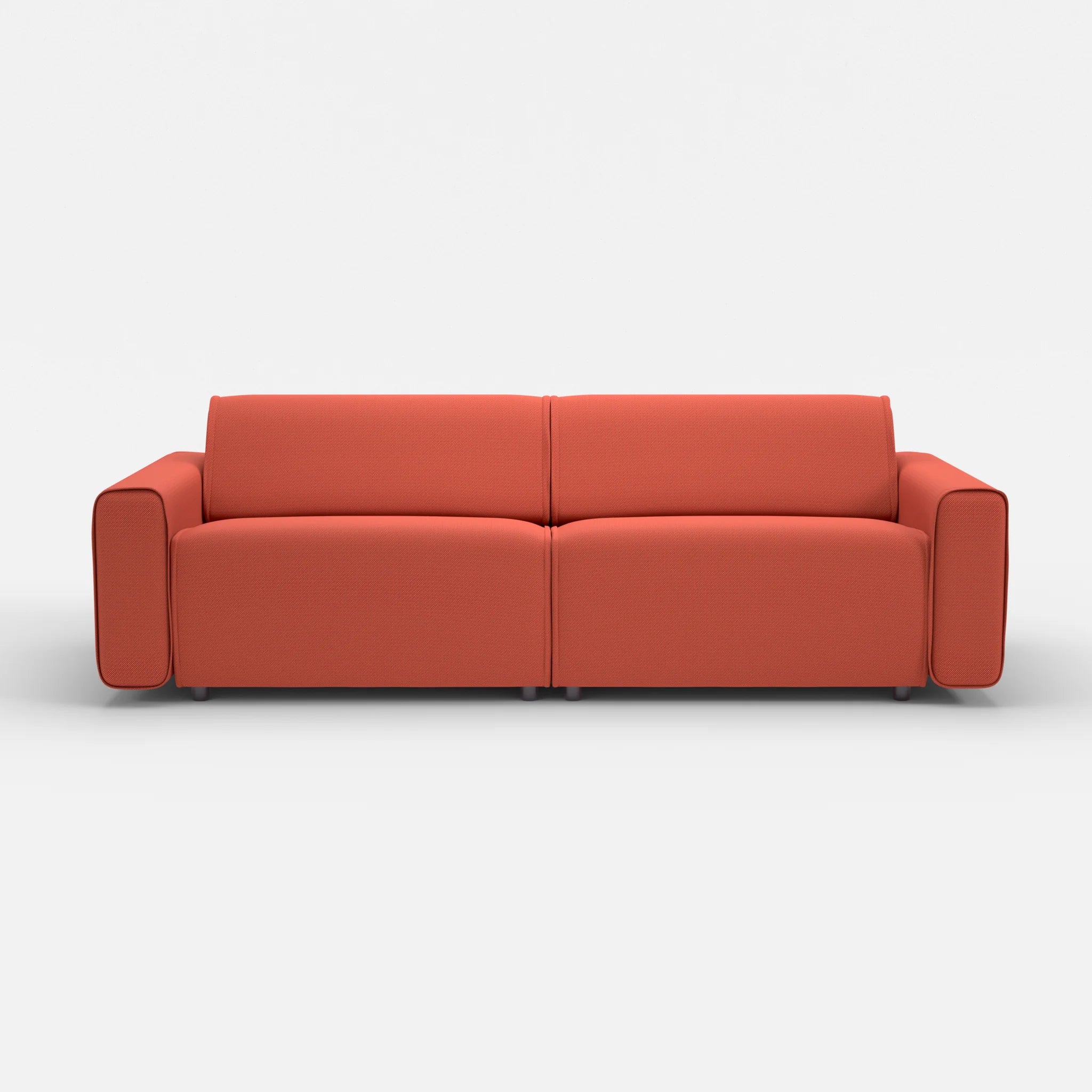 2 Sitzer Sofa Belleform mit breiter Armlehne 4 credolampion in Rot von vorne