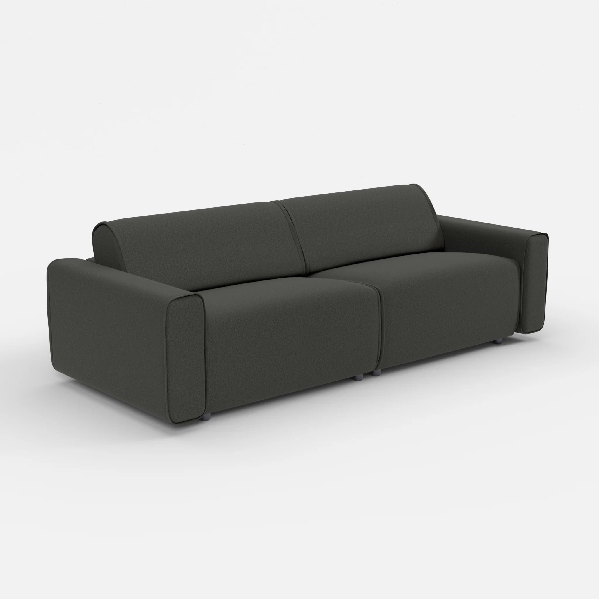 2 Sitzer Sofa Belleform mit breiter Armlehne 4 dama0002 in Anthrazit von der Seite