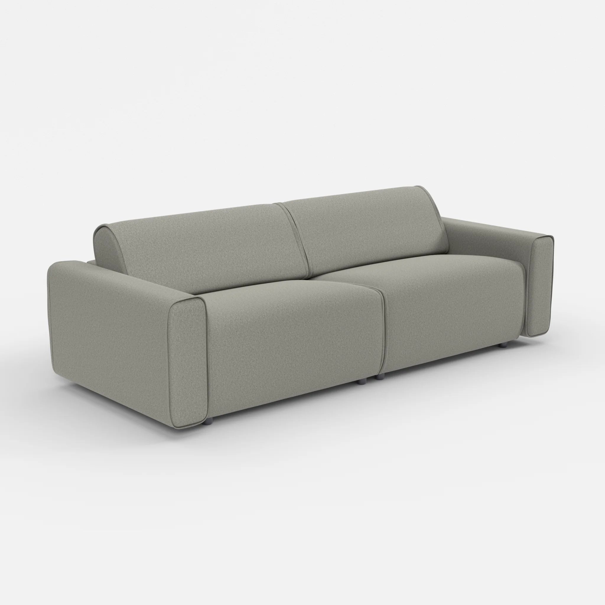 2 Sitzer Sofa Belleform mit breiter Armlehne 4 dama0003 in Mittelgrau von der Seite
