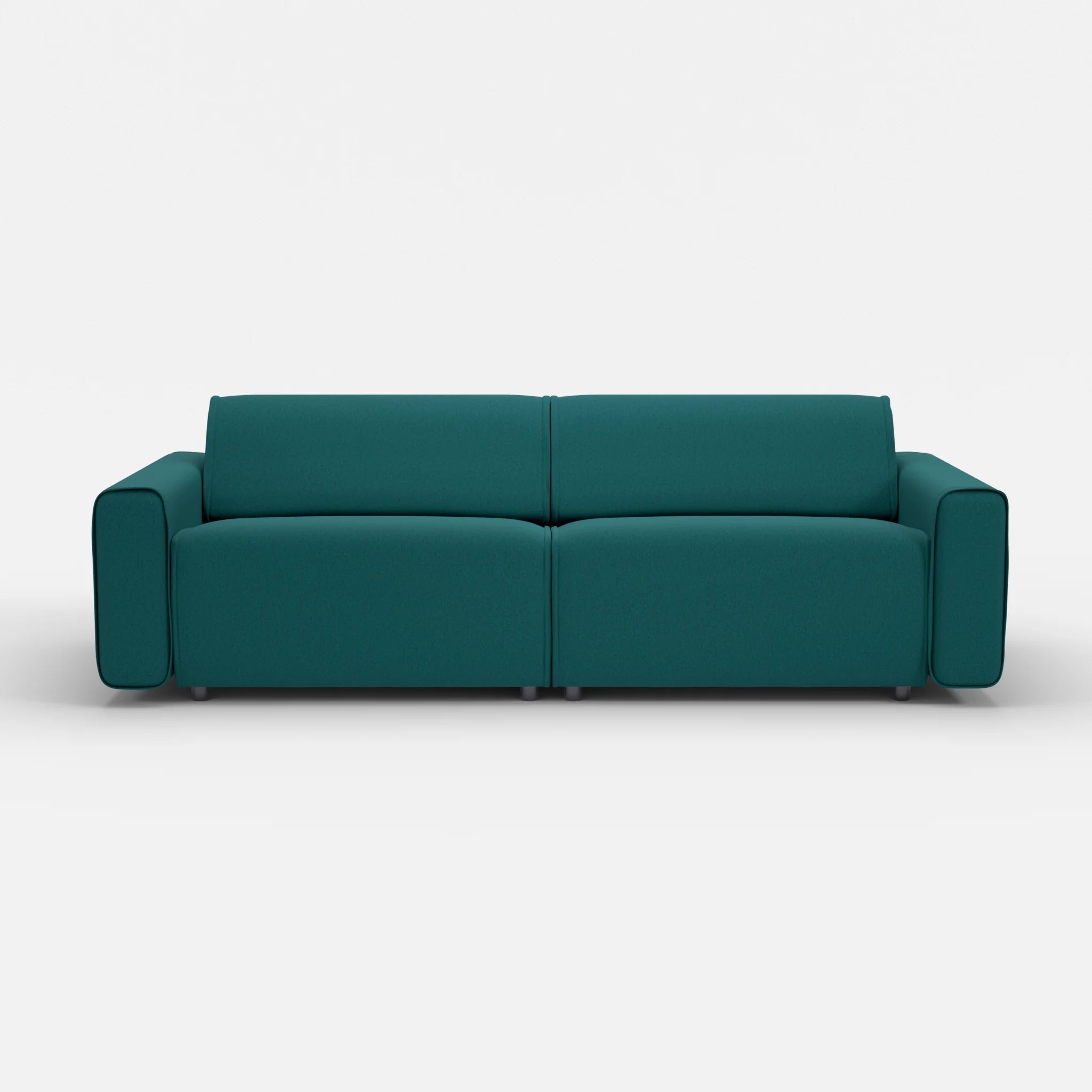 2 Sitzer Sofa Belleform mit breiter Armlehne 4 dama0018 in Türkis von vorne