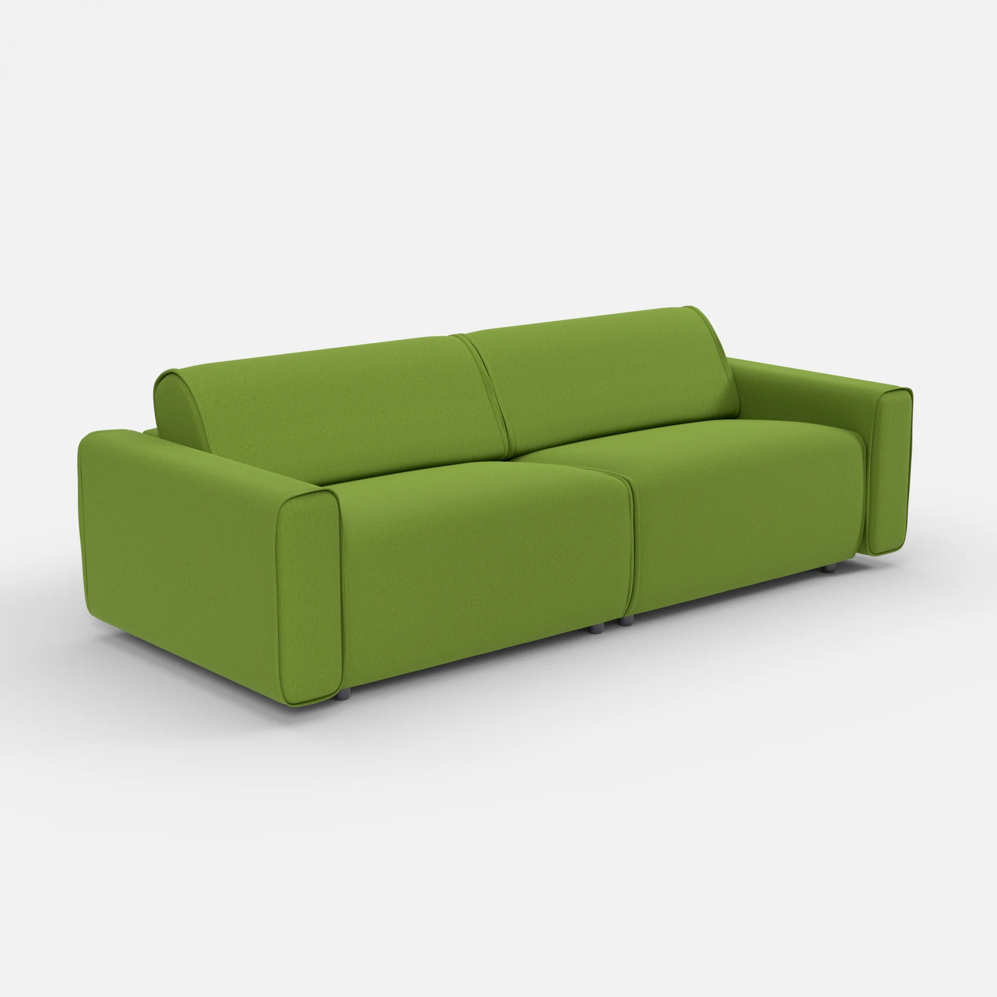 2 Sitzer Sofa Belleform mit breiter Armlehne 4 dama0027 in Grün von der Seite