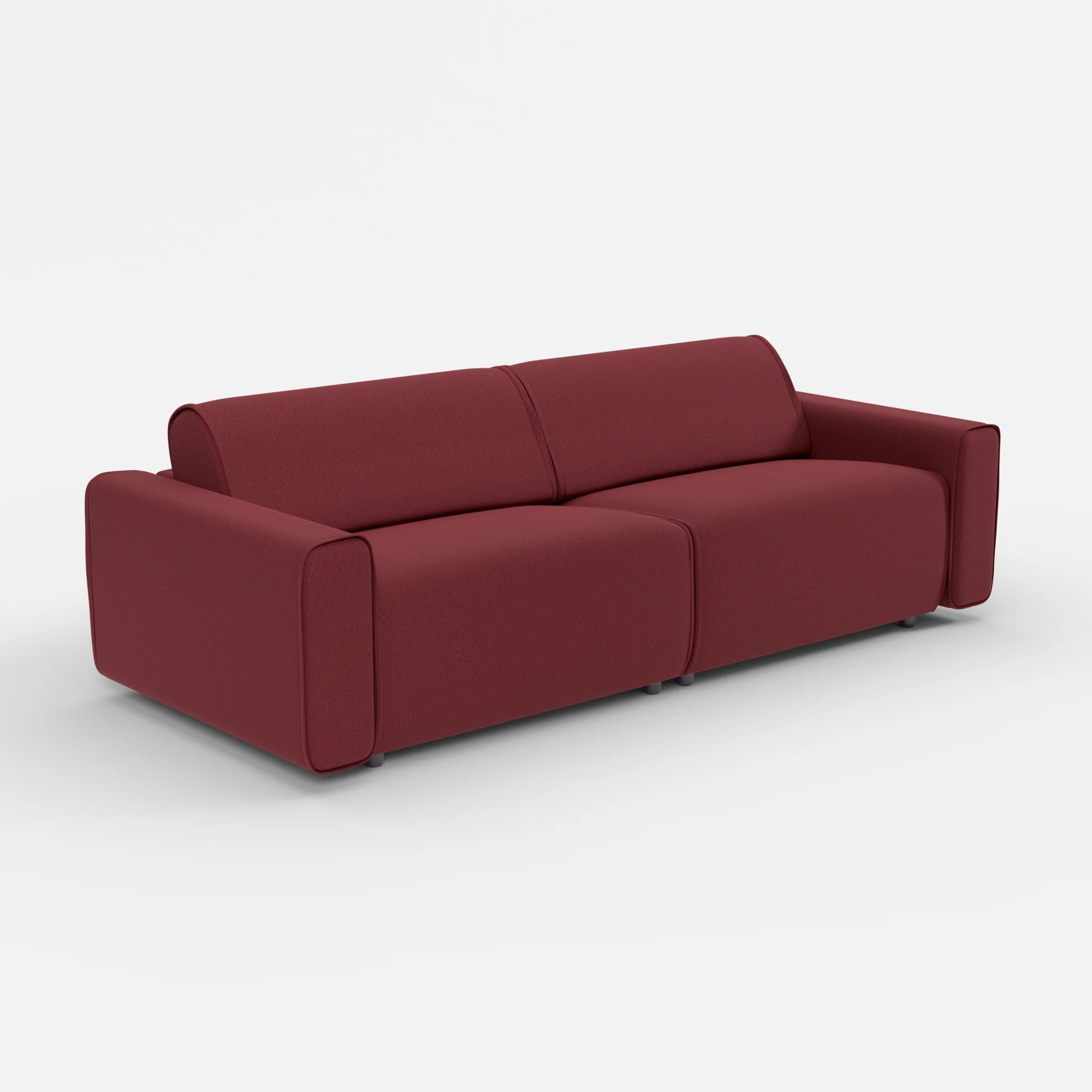 2 Sitzer Sofa Belleform mit breiter Armlehne 4 dama0034 in Bordeaux von der Seite