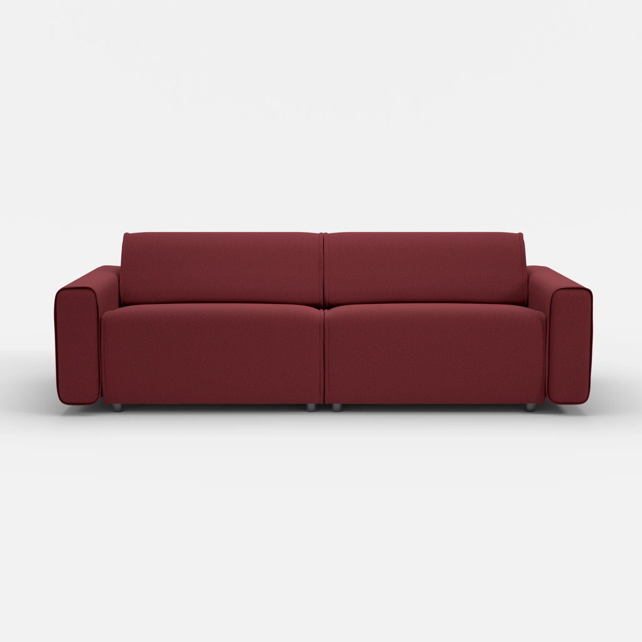 2 Sitzer Sofa Belleform mit breiter Armlehne 4 dama0034 in Bordeaux von vorne