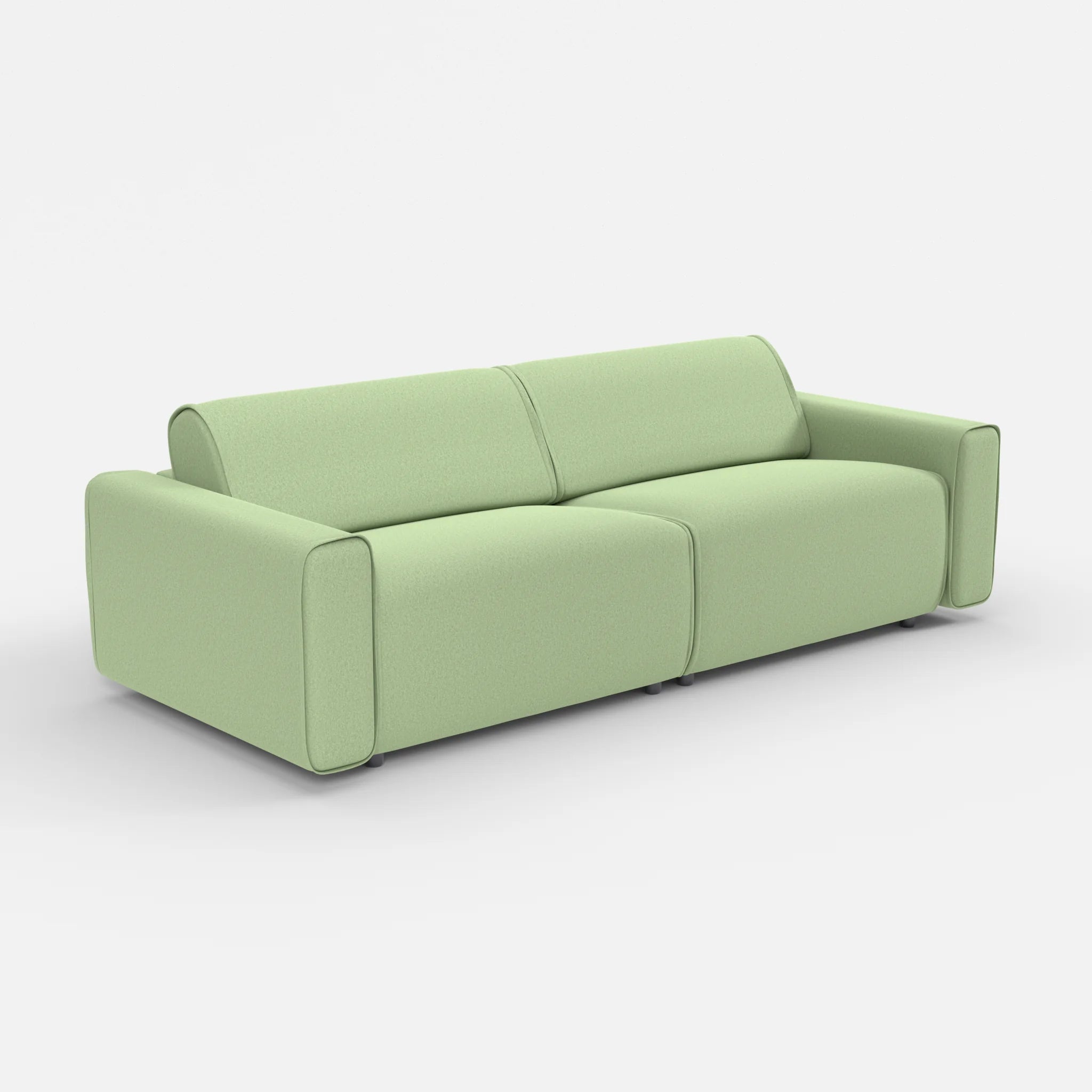2 Sitzer Sofa Belleform mit breiter Armlehne 4 dama0042 in Hellgrün von der Seite