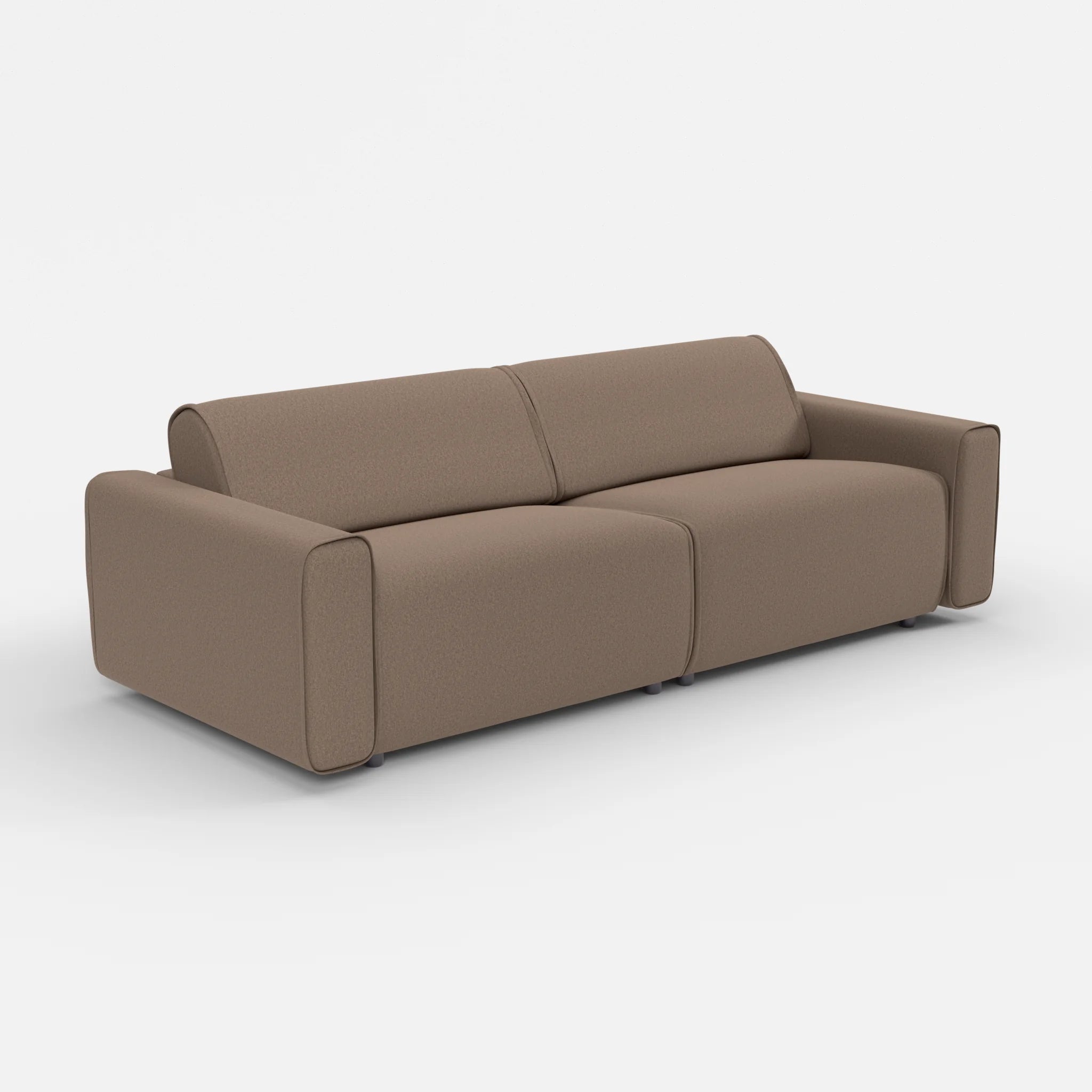 2 Sitzer Sofa Belleform mit breiter Armlehne 4 dama0051 in Braun von der Seite