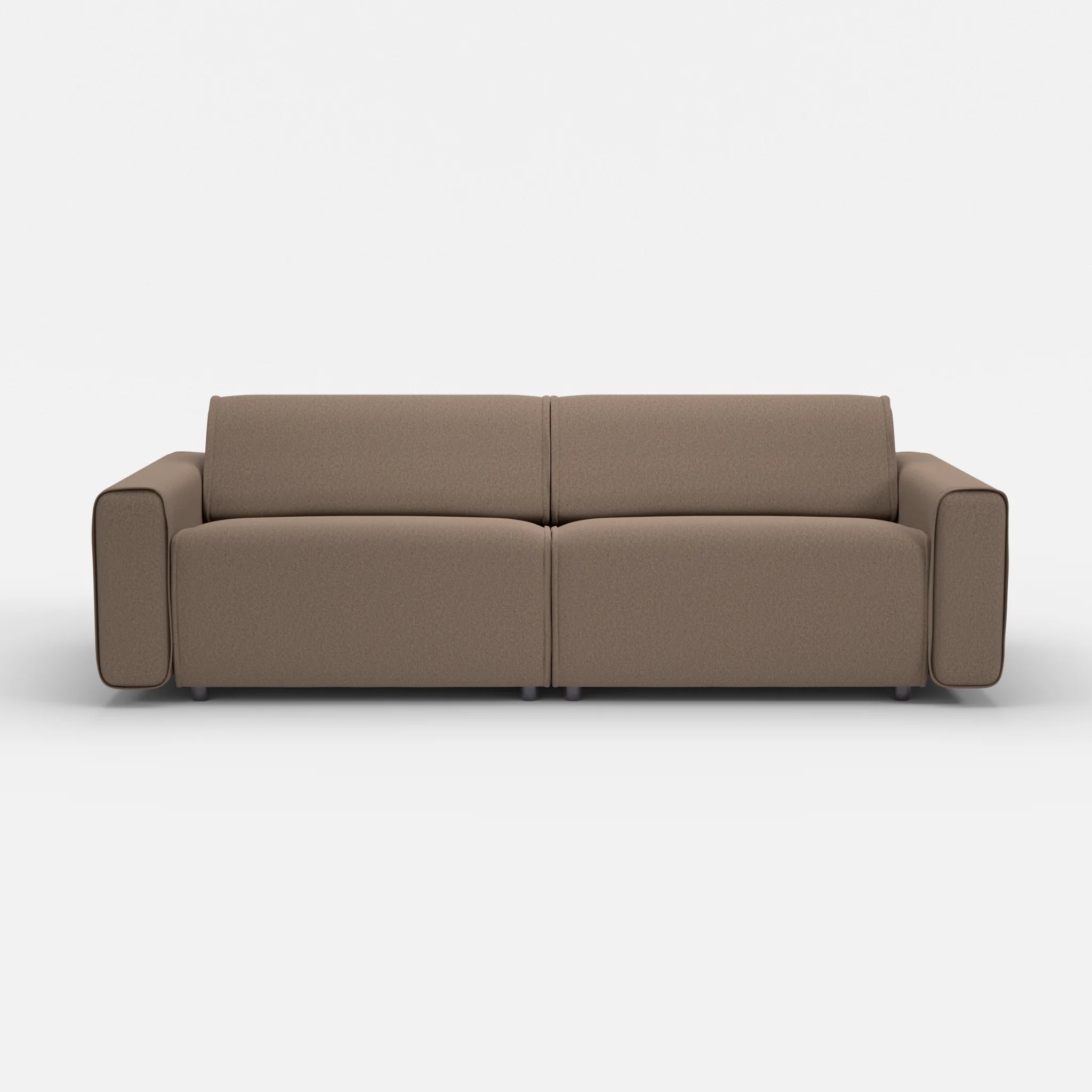 2 Sitzer Sofa Belleform mit breiter Armlehne 4 dama0051 in Braun von vorne