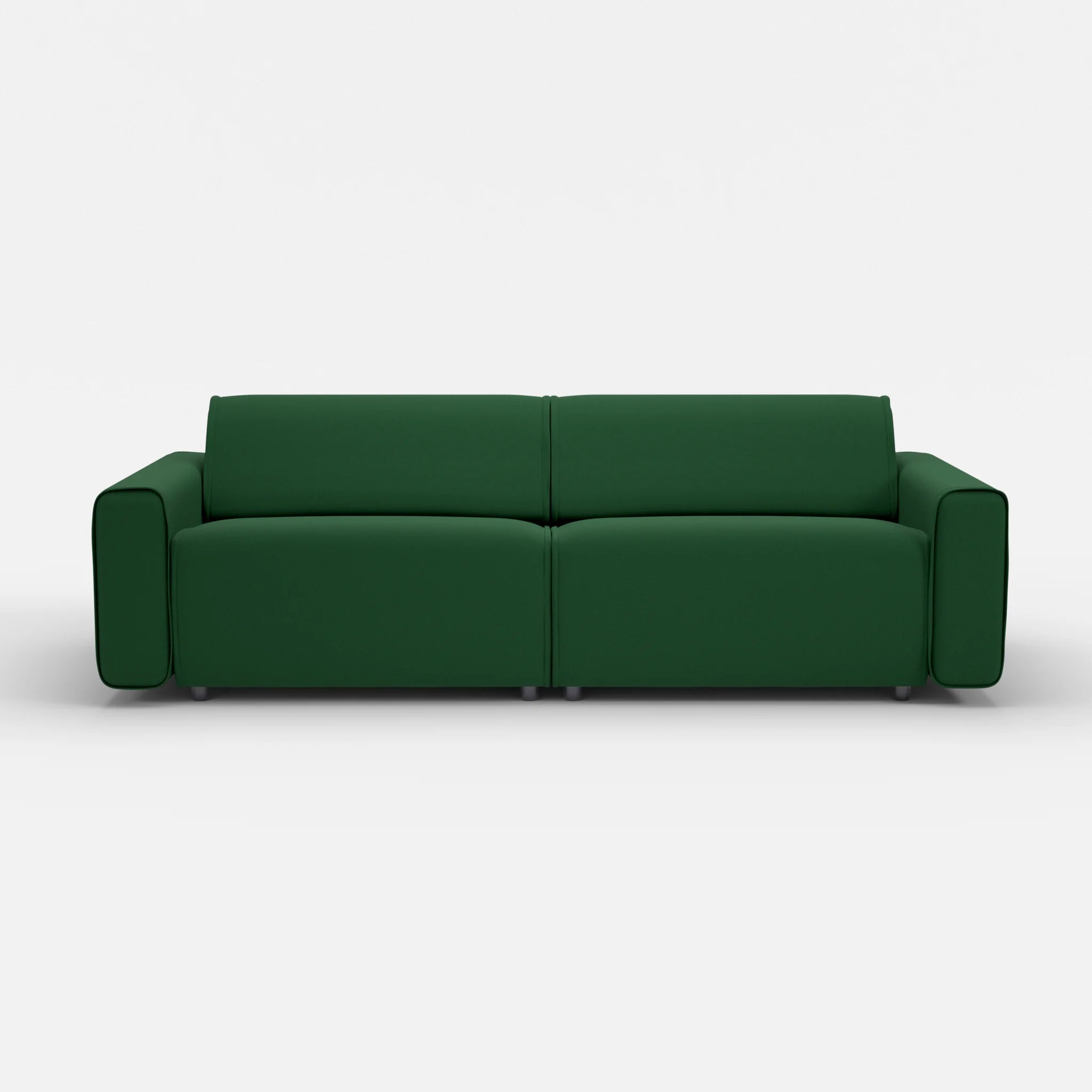2 Sitzer Sofa Belleform mit breiter Armlehne 4 dama0052 in Dunkelgrün von vorne