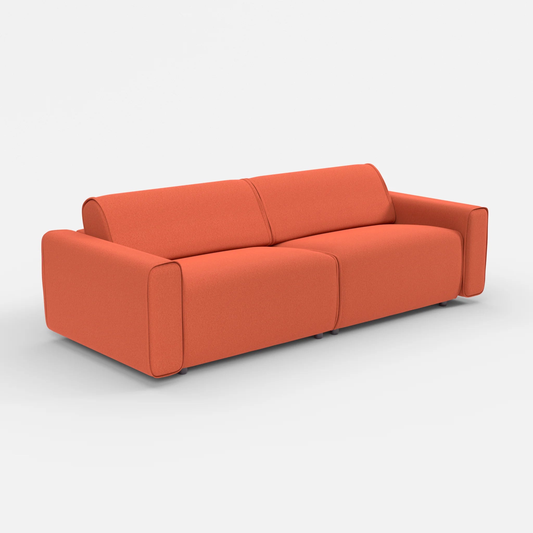 2 Sitzer Sofa Belleform mit breiter Armlehne 4 dama0062 in Orange von der Seite