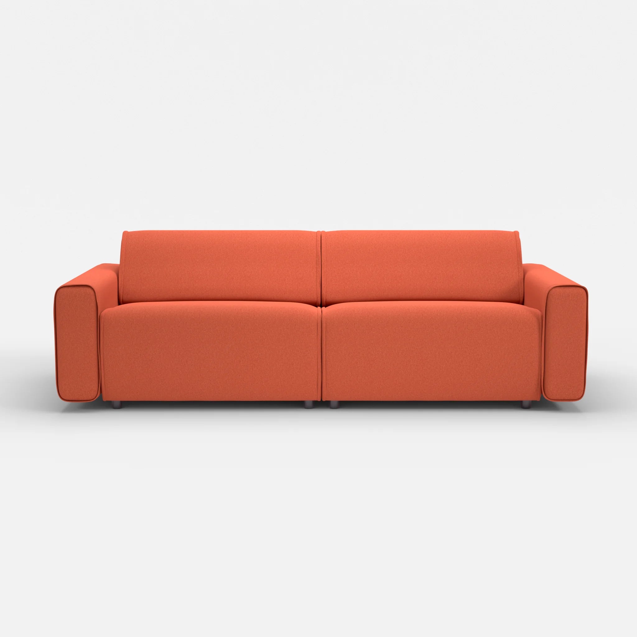 2 Sitzer Sofa Belleform mit breiter Armlehne 4 dama0062 in Orange von vorne