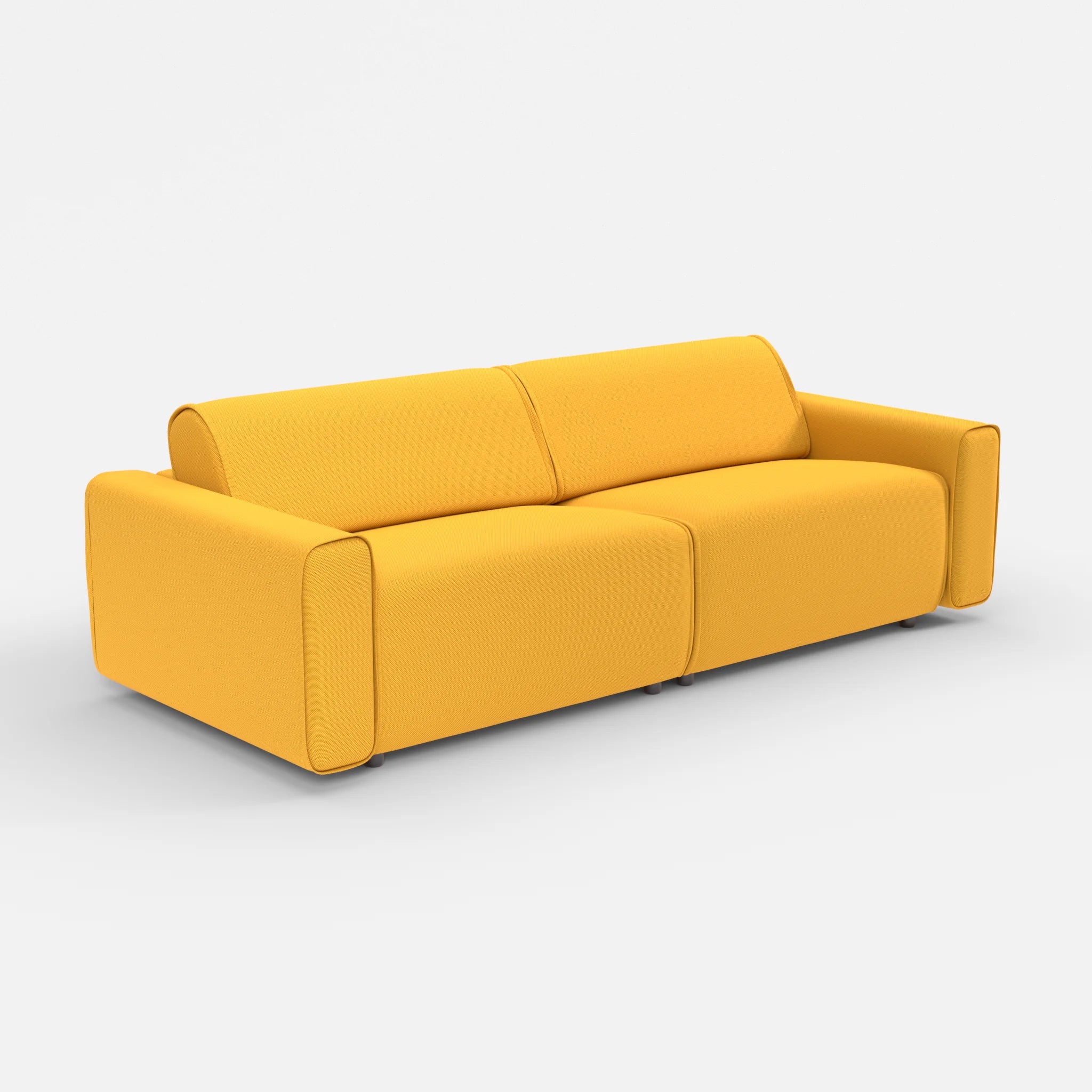 2 Sitzer Sofa Belleform mit breiter Armlehne 4 novumcurry in Curry von der Seite