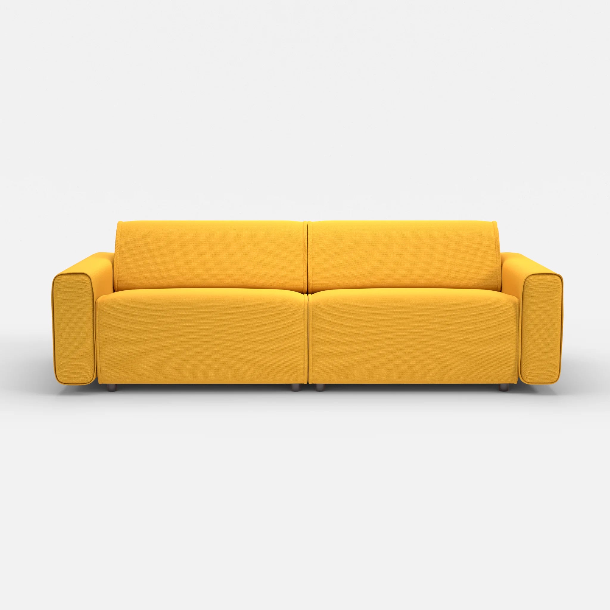 2 Sitzer Sofa Belleform mit breiter Armlehne 4 novumcurry in Curry von vorne