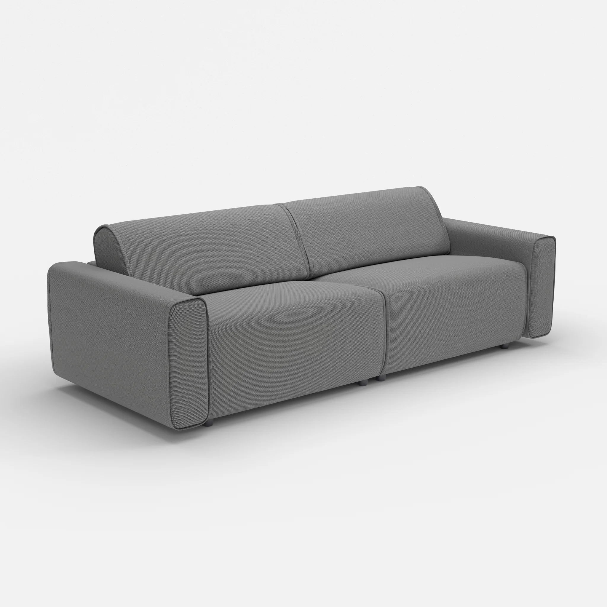 2 Sitzer Sofa Belleform mit breiter Armlehne 4 novumkies in Mittelgrau von der Seite