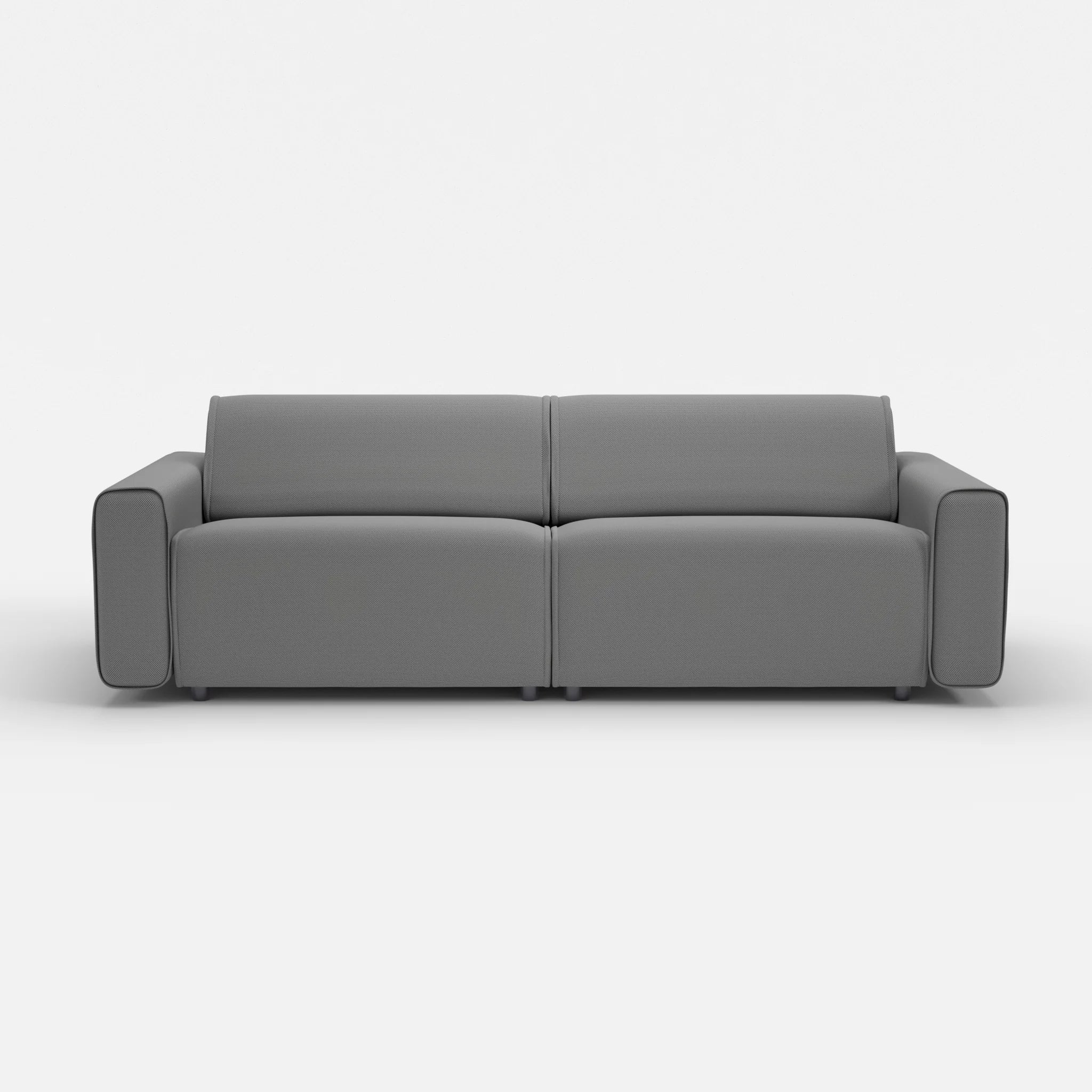 2 Sitzer Sofa Belleform mit breiter Armlehne 4 novumkies in Mittelgrau von vorne