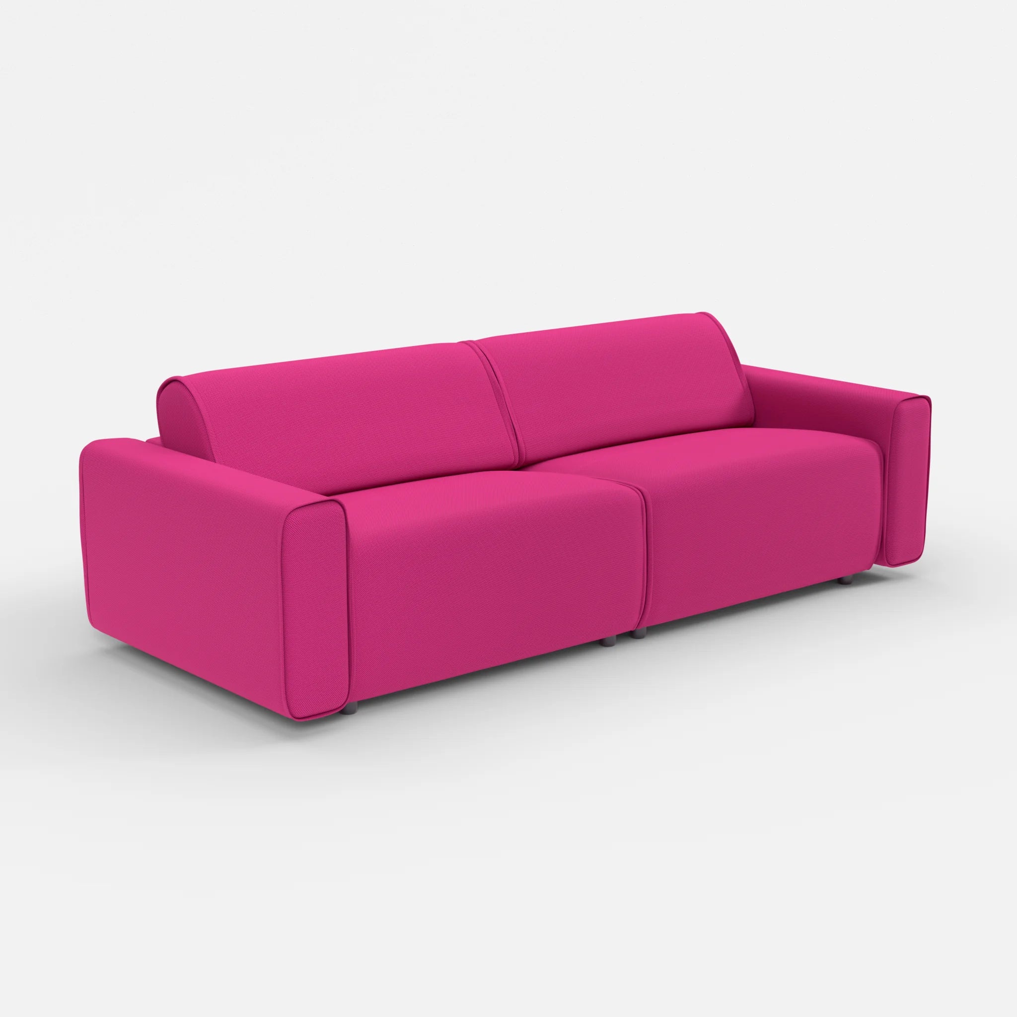2 Sitzer Sofa Belleform mit breiter Armlehne 4 novummagenta in Magenta von der Seite