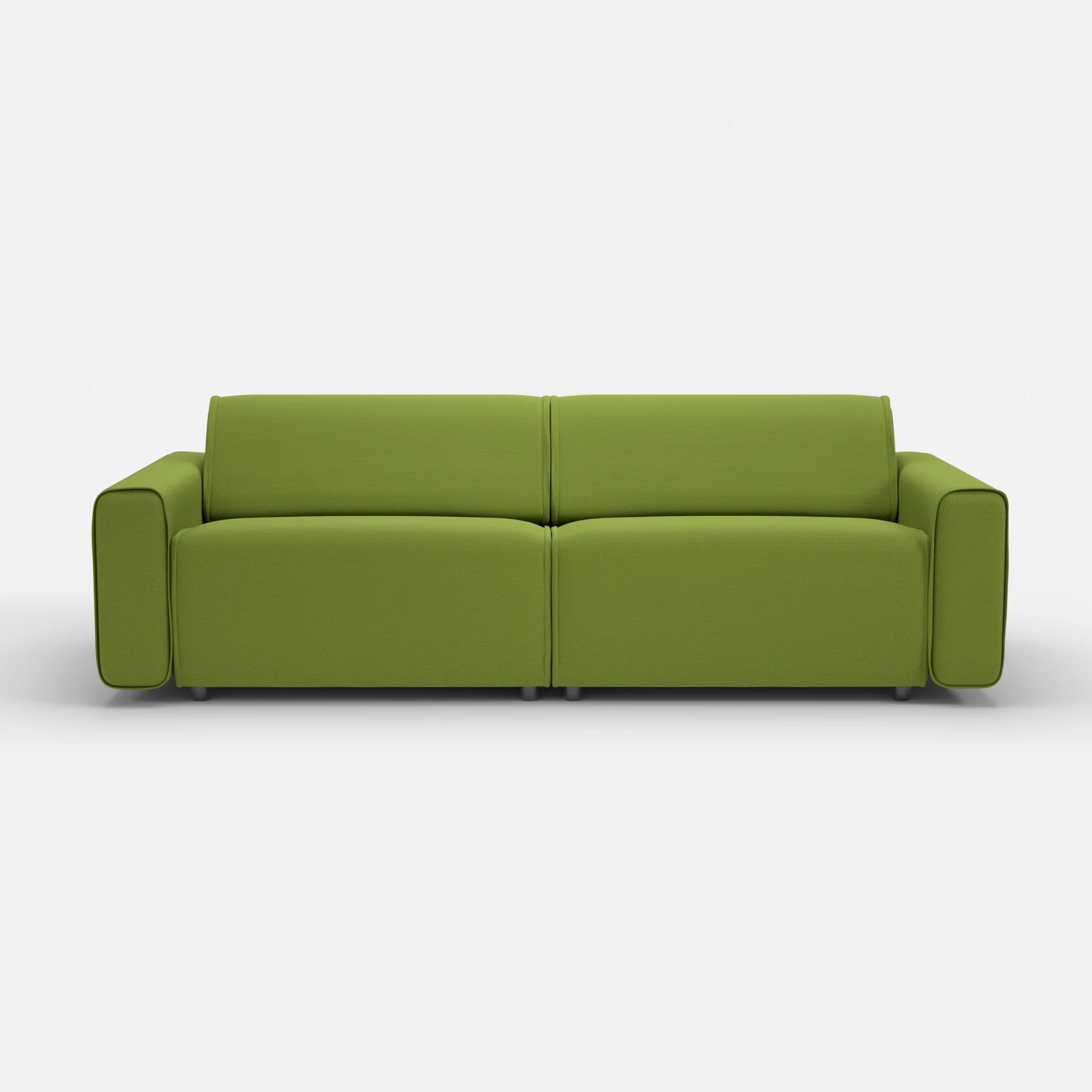 2 Sitzer Sofa Belleform mit breiter Armlehne 4 novummoss in Grün von vorne