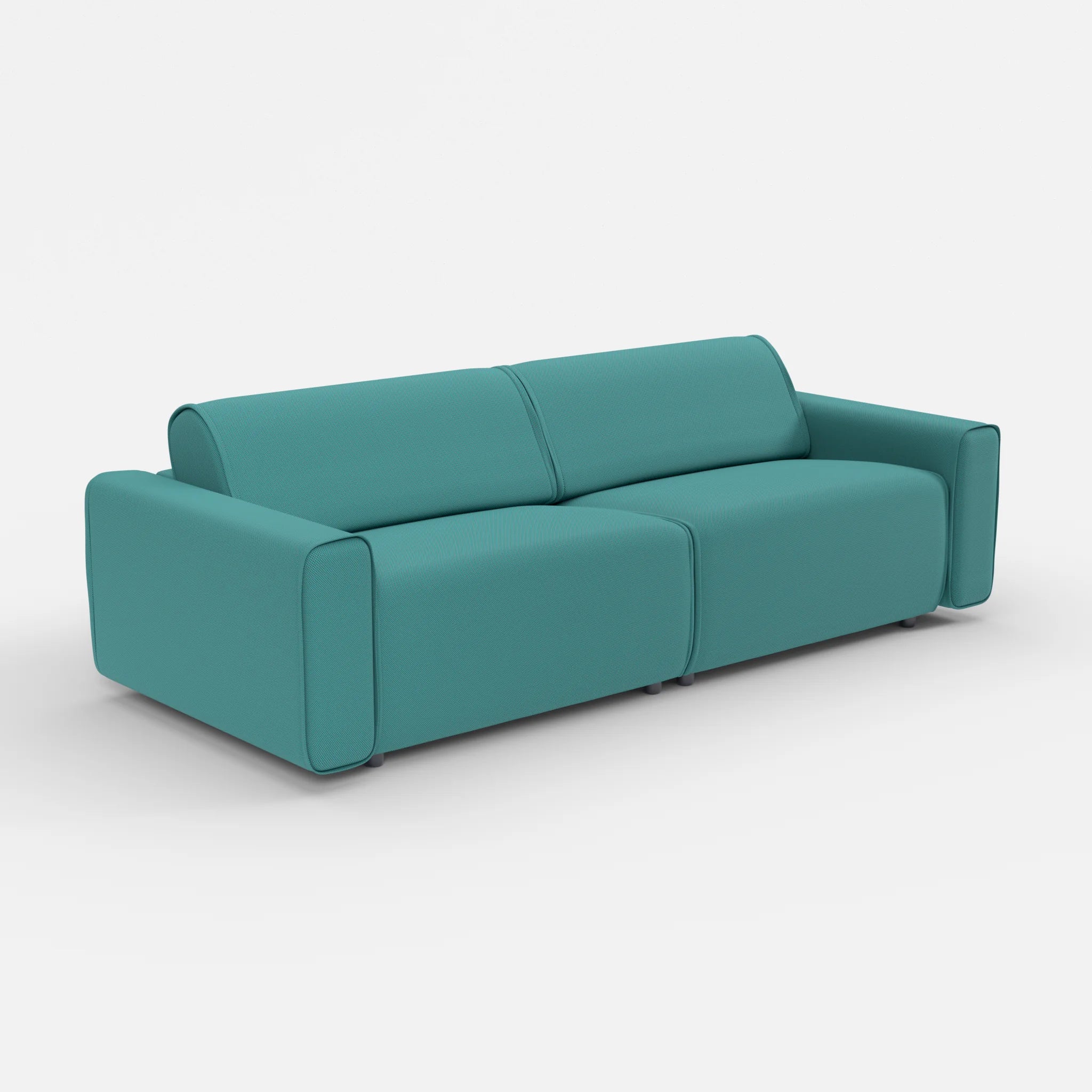 2 Sitzer Sofa Belleform mit breiter Armlehne 4 novumprisma in Türkis von der Seite