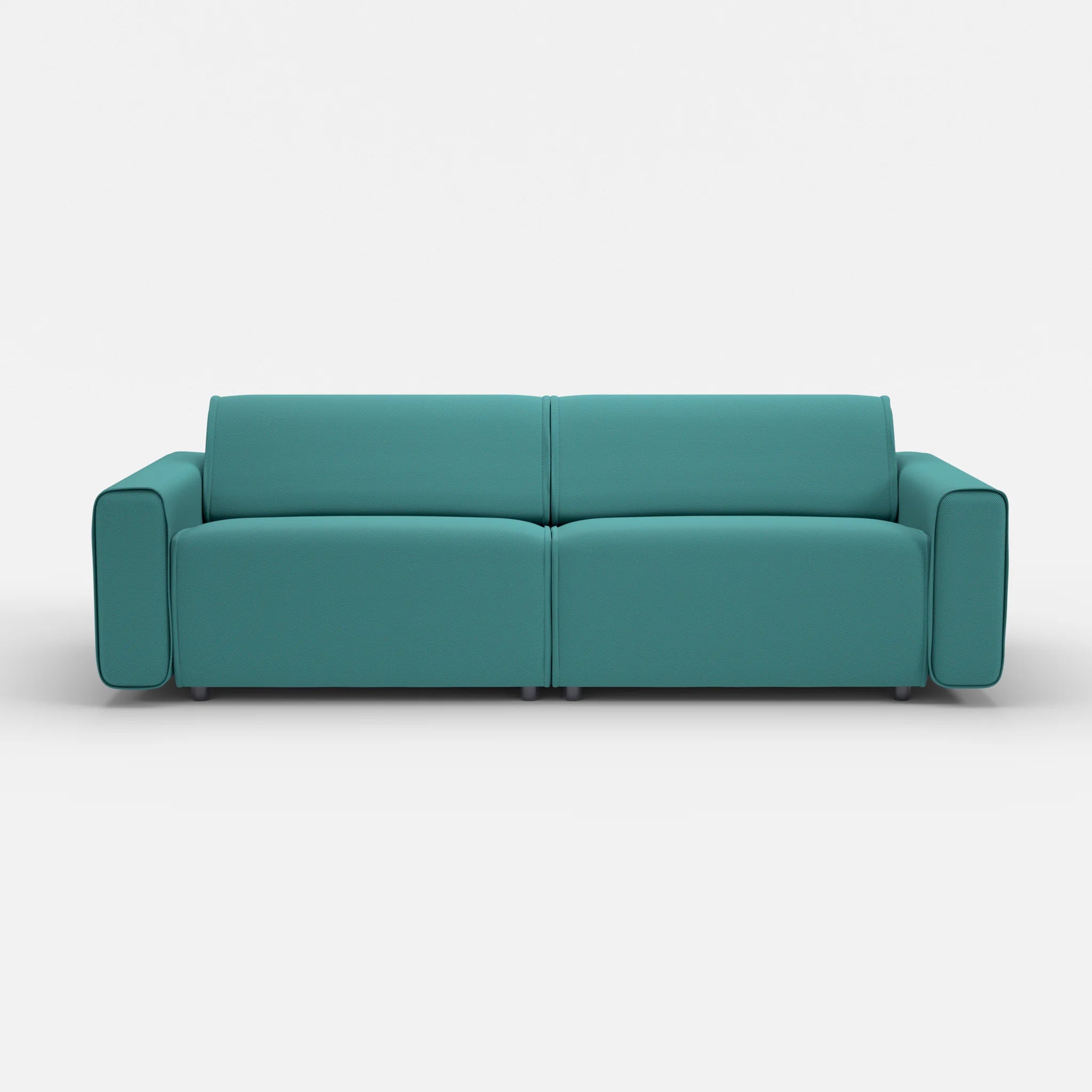 2 Sitzer Sofa Belleform mit breiter Armlehne 4 novumprisma in Türkis von vorne