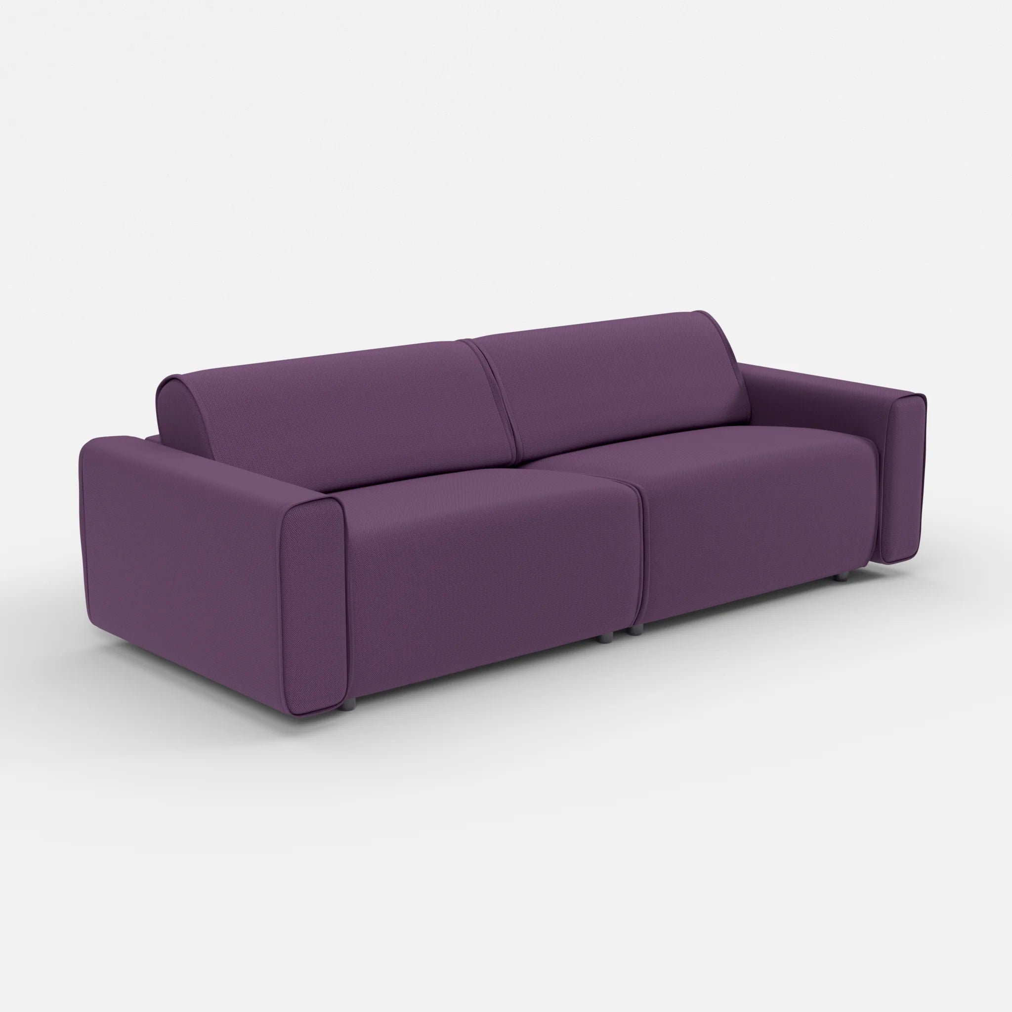 2 Sitzer Sofa Belleform mit breiter Armlehne 4 novumprune in Violett von der Seite