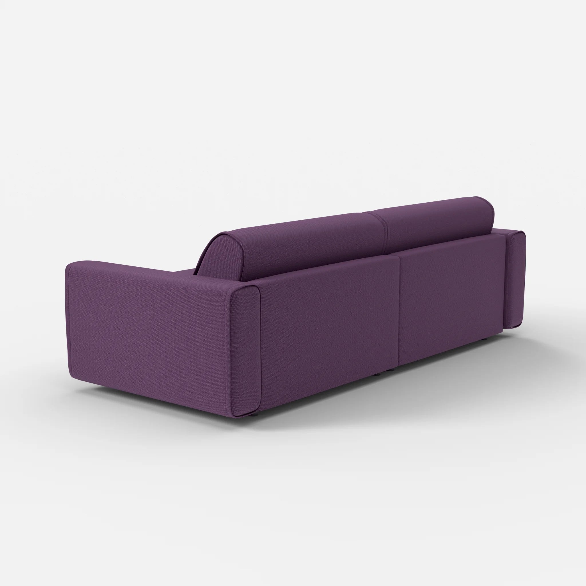 2 Sitzer Sofa Belleform mit breiter Armlehne 4 novumprune in Violett von hinten