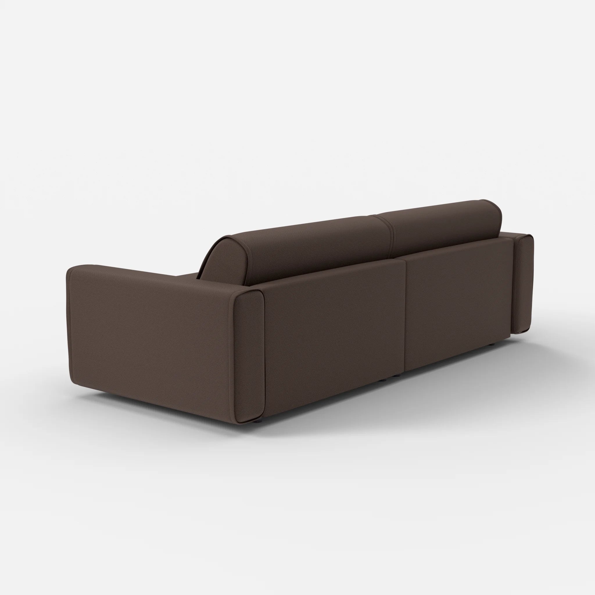 2 Sitzer Sofa Belleform mit breiter Armlehne 4 novumrosewood in Dunkelbraun von hinten