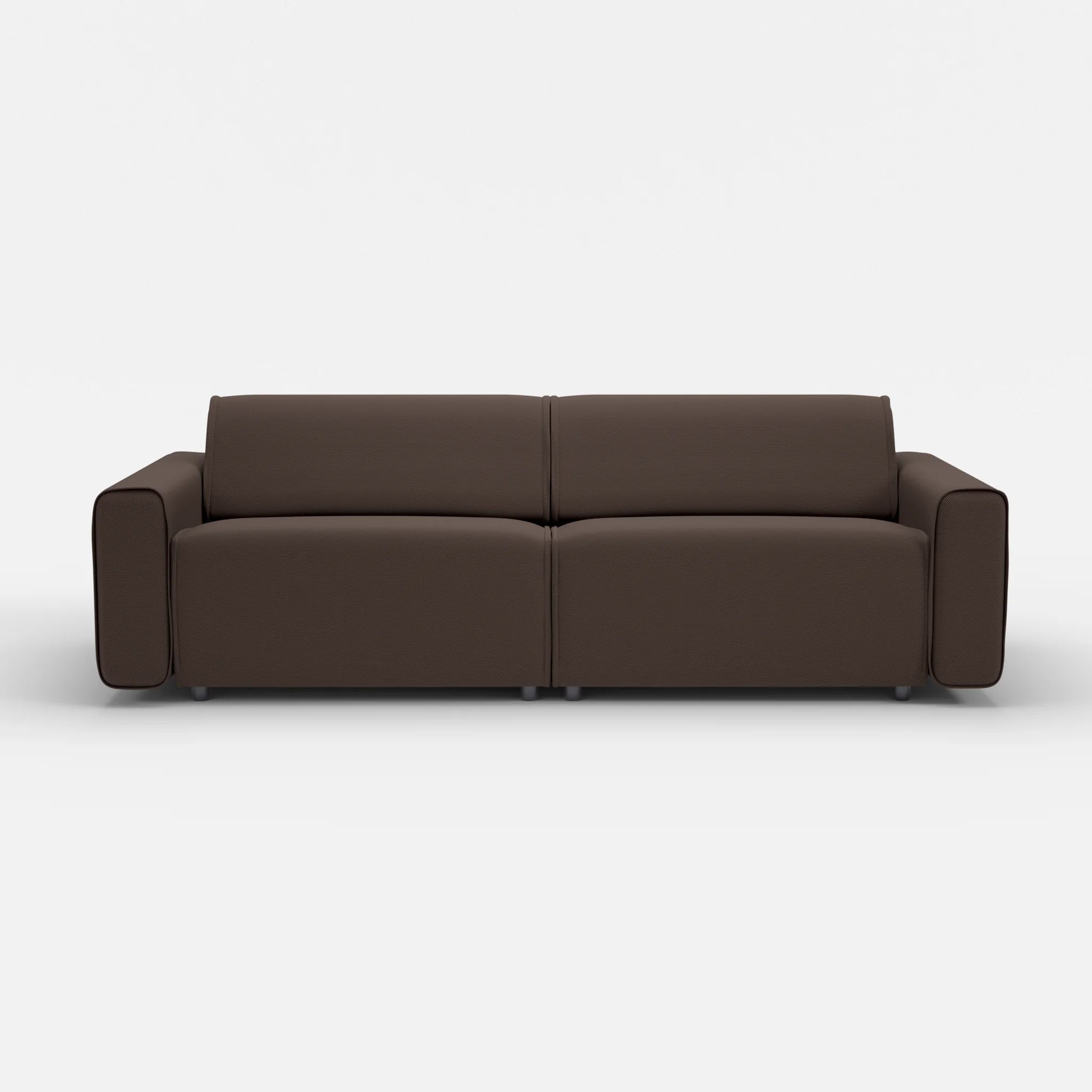 2 Sitzer Sofa Belleform mit breiter Armlehne 4 novumrosewood in Dunkelbraun von vorne