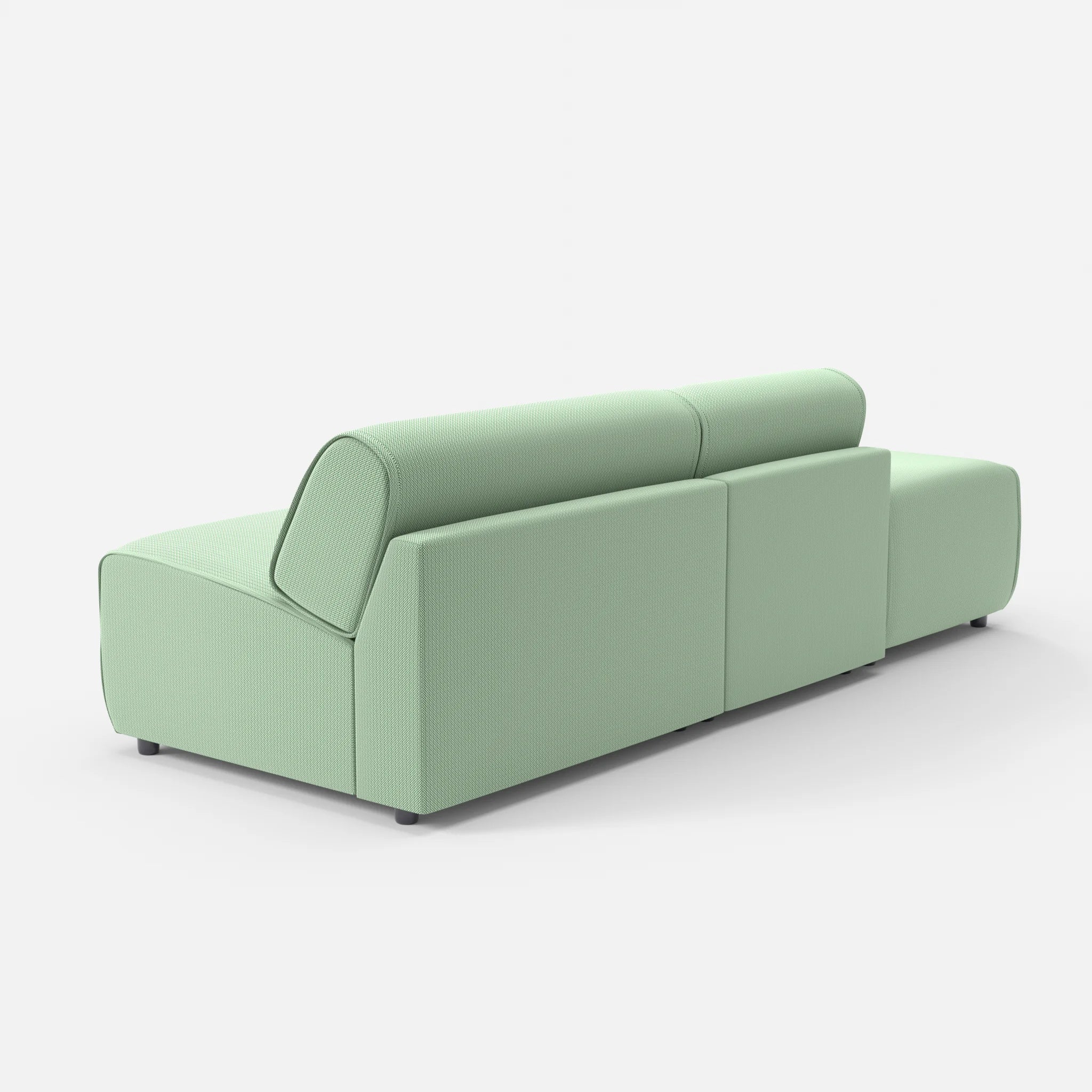 2 Sitzer Sofa Belleform mit offener Seite links 1 credoaloe in Hellgrün von hinten