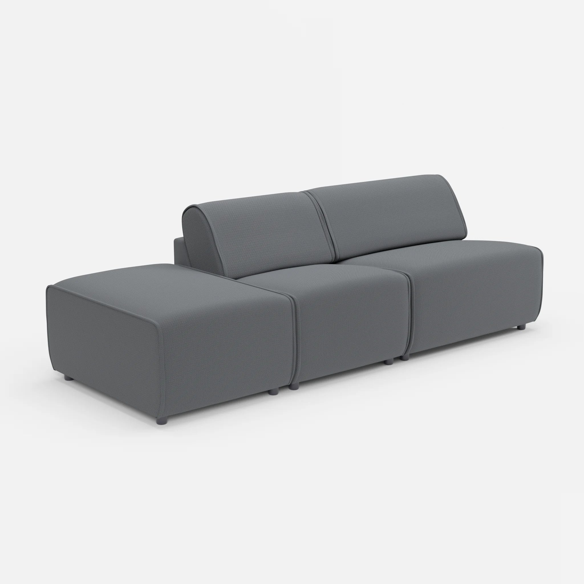 2 Sitzer Sofa Belleform mit offener Seite links 1 credoasphalt in Anthrazit von der Seite