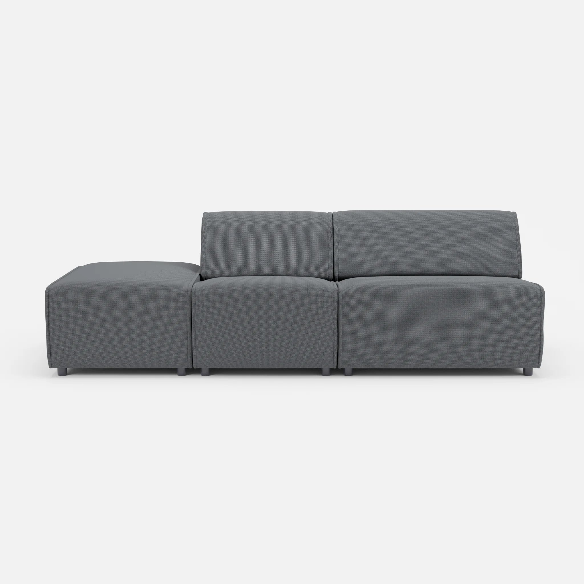2 Sitzer Sofa Belleform mit offener Seite links 1 credoasphalt in Anthrazit von vorne