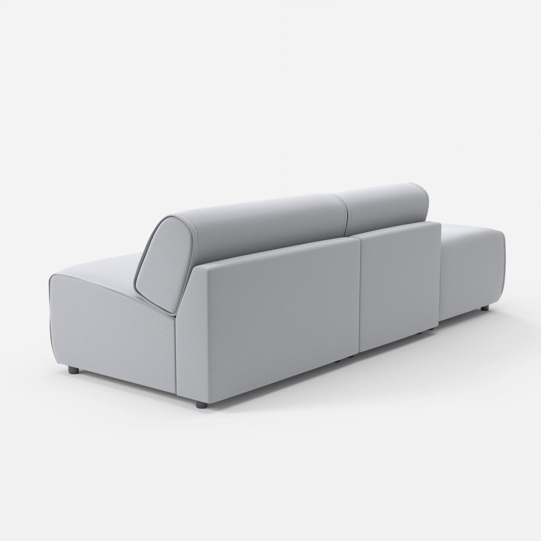 2 Sitzer Sofa Belleform mit offener Seite links 1 credochalk in Hellgrau von hinten