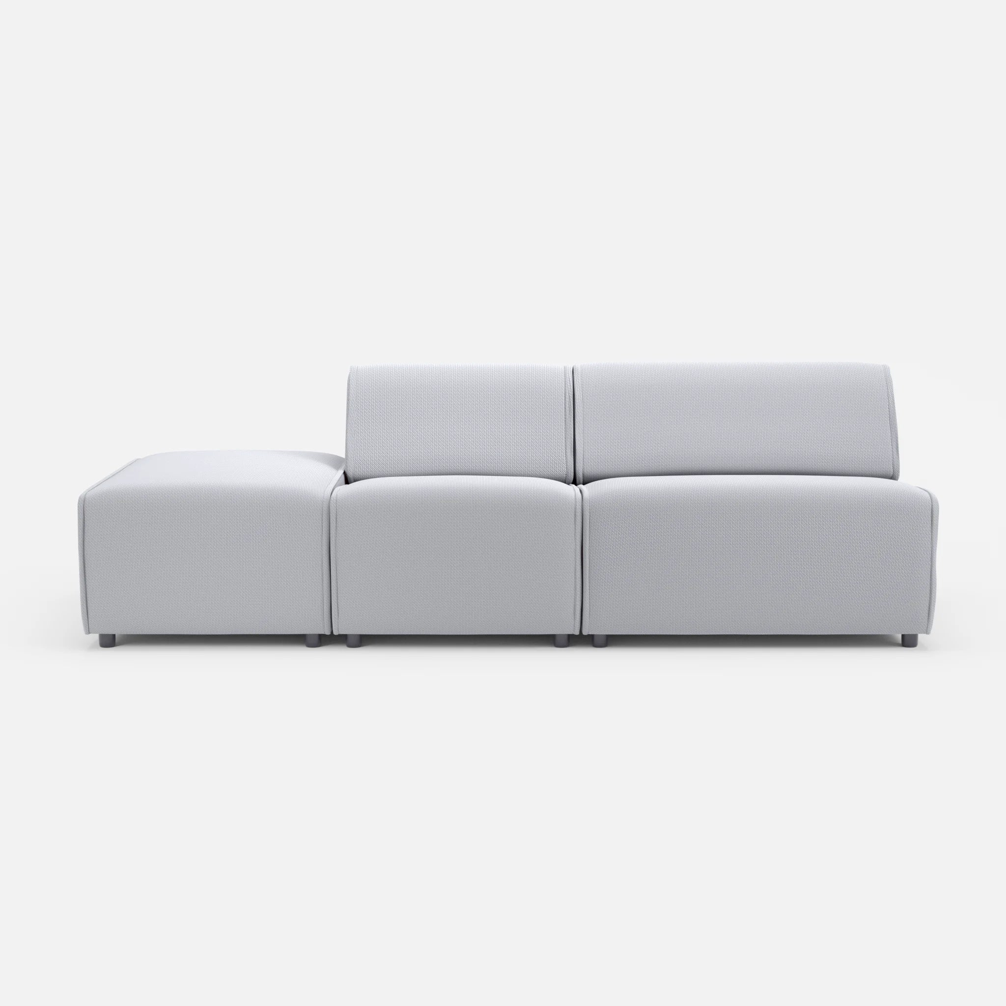 2 Sitzer Sofa Belleform mit offener Seite links 1 credochalk in Hellgrau von vorne