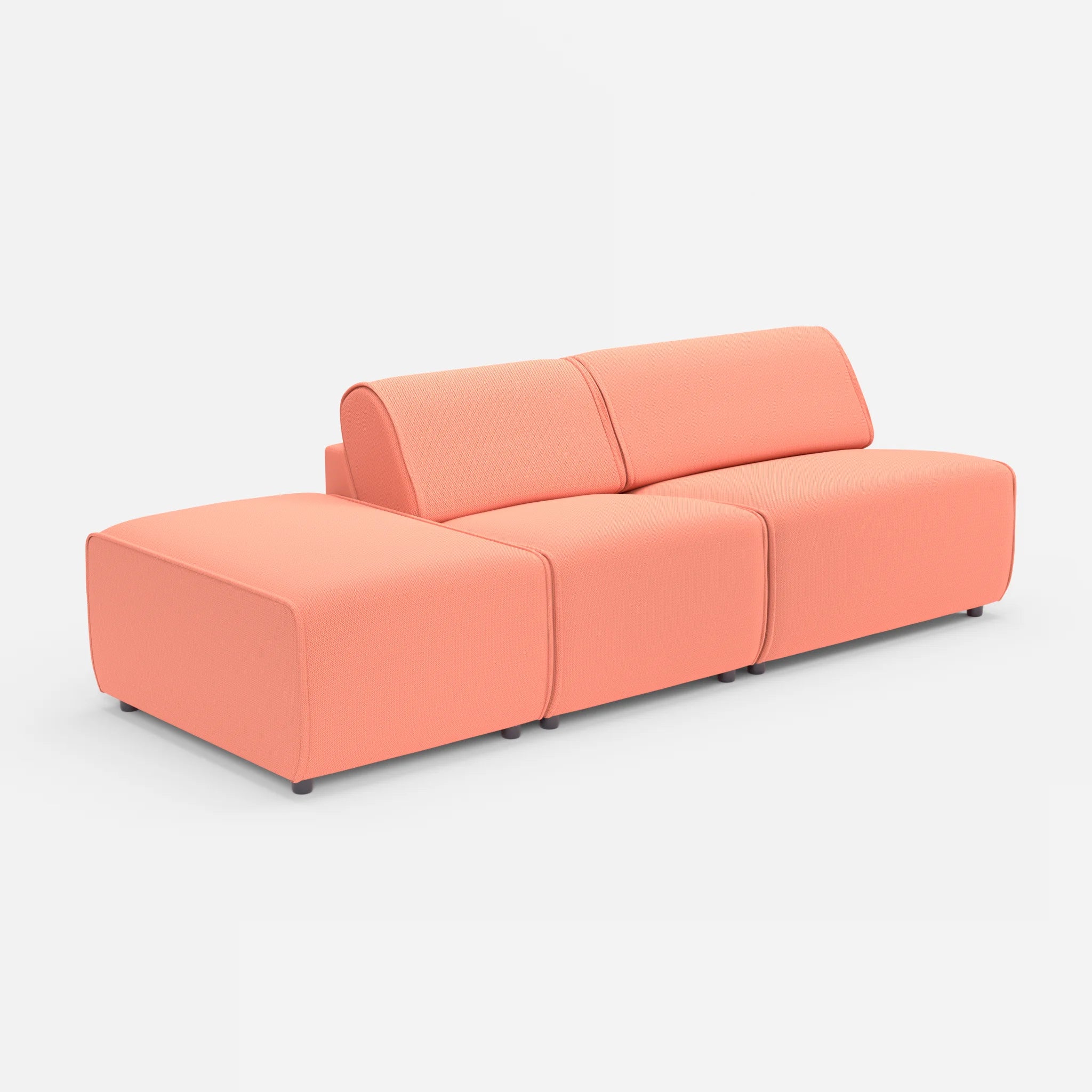 2 Sitzer Sofa Belleform mit offener Seite links 1 credograpefruit in Coral von der Seite
