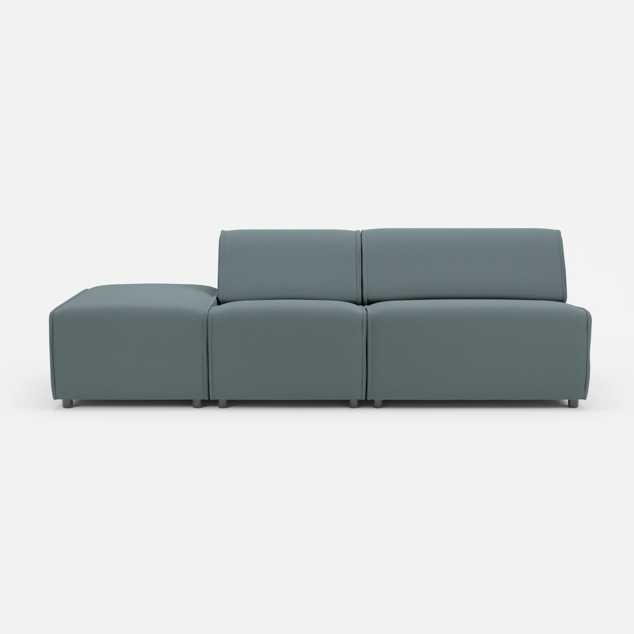 2 Sitzer Sofa Belleform mit offener Seite links 1 credojaspis in Türkis von vorne