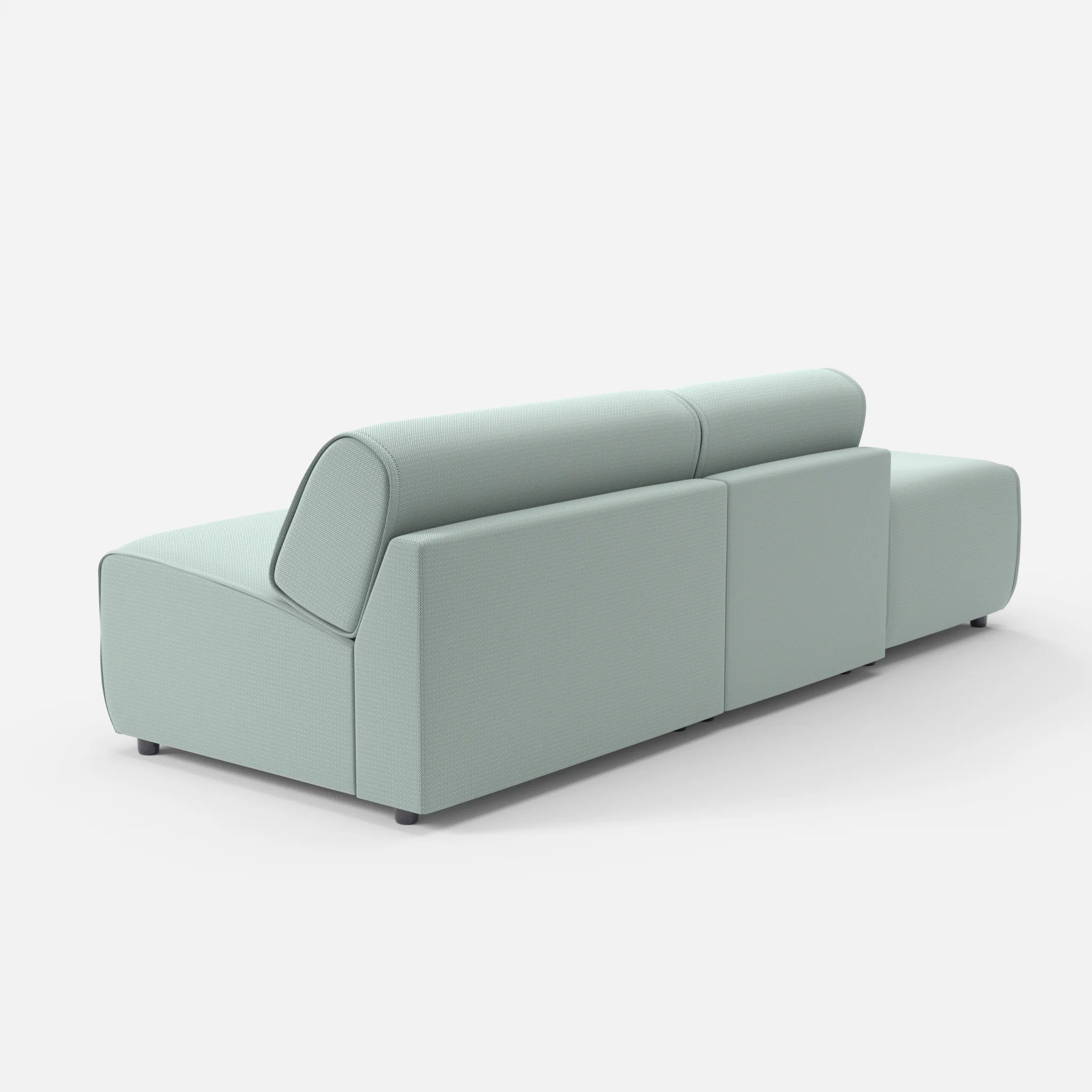 2 Sitzer Sofa Belleform mit offener Seite links 1 credolake in Graublau von hinten