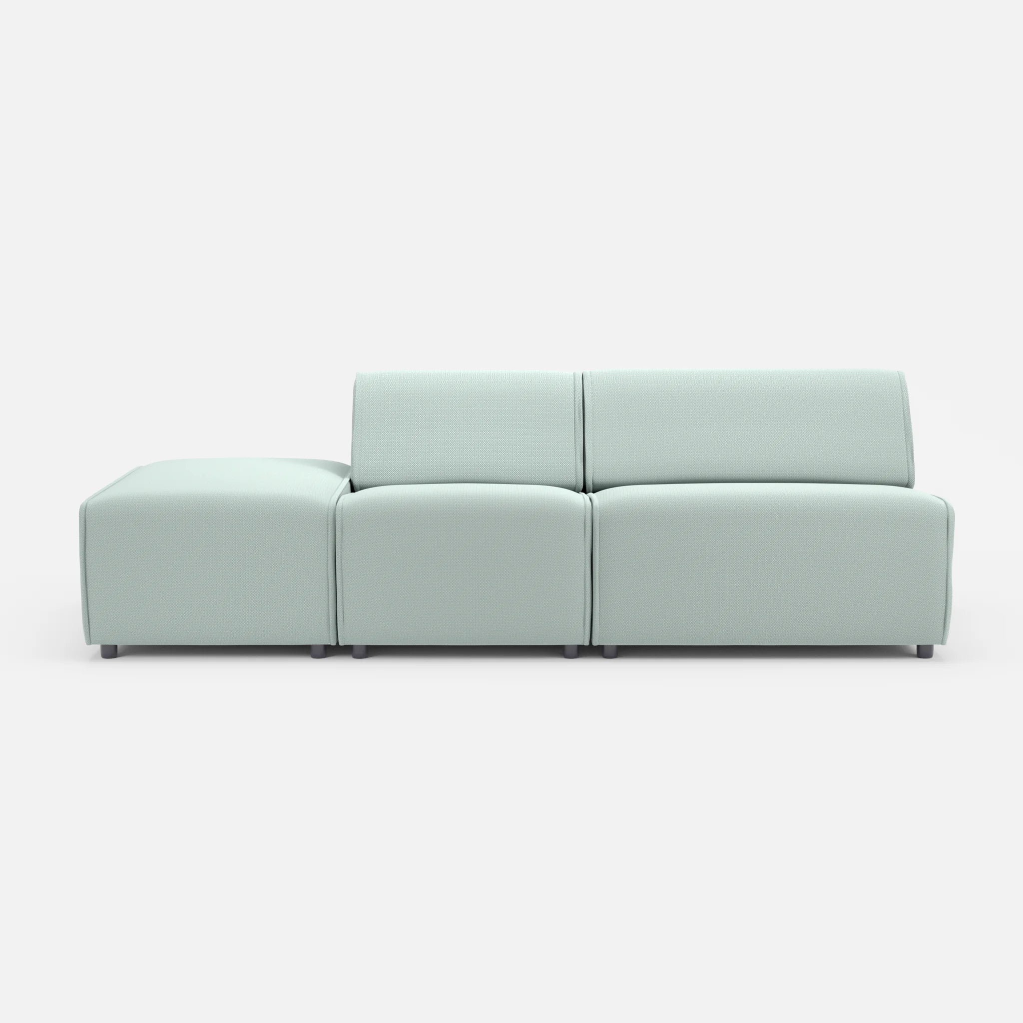 2 Sitzer Sofa Belleform mit offener Seite links 1 credolake in Graublau von vorne