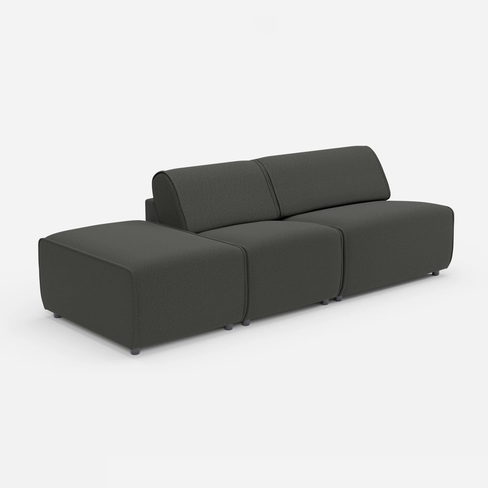 2 Sitzer Sofa Belleform mit offener Seite links 1 dama0002 in Anthrazit von der Seite