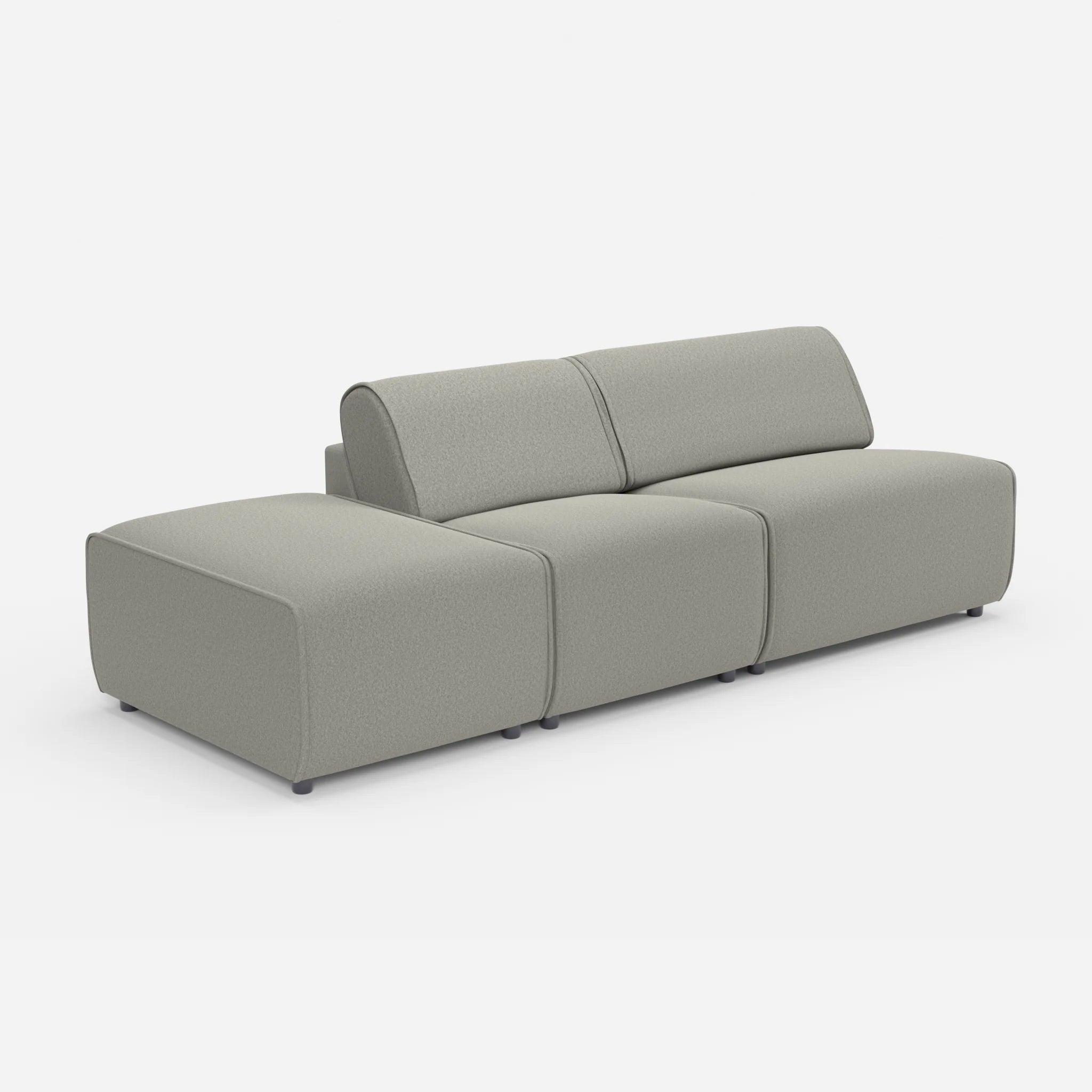 2 Sitzer Sofa Belleform mit offener Seite links 1 dama0003 in Mittelgrau von der Seite