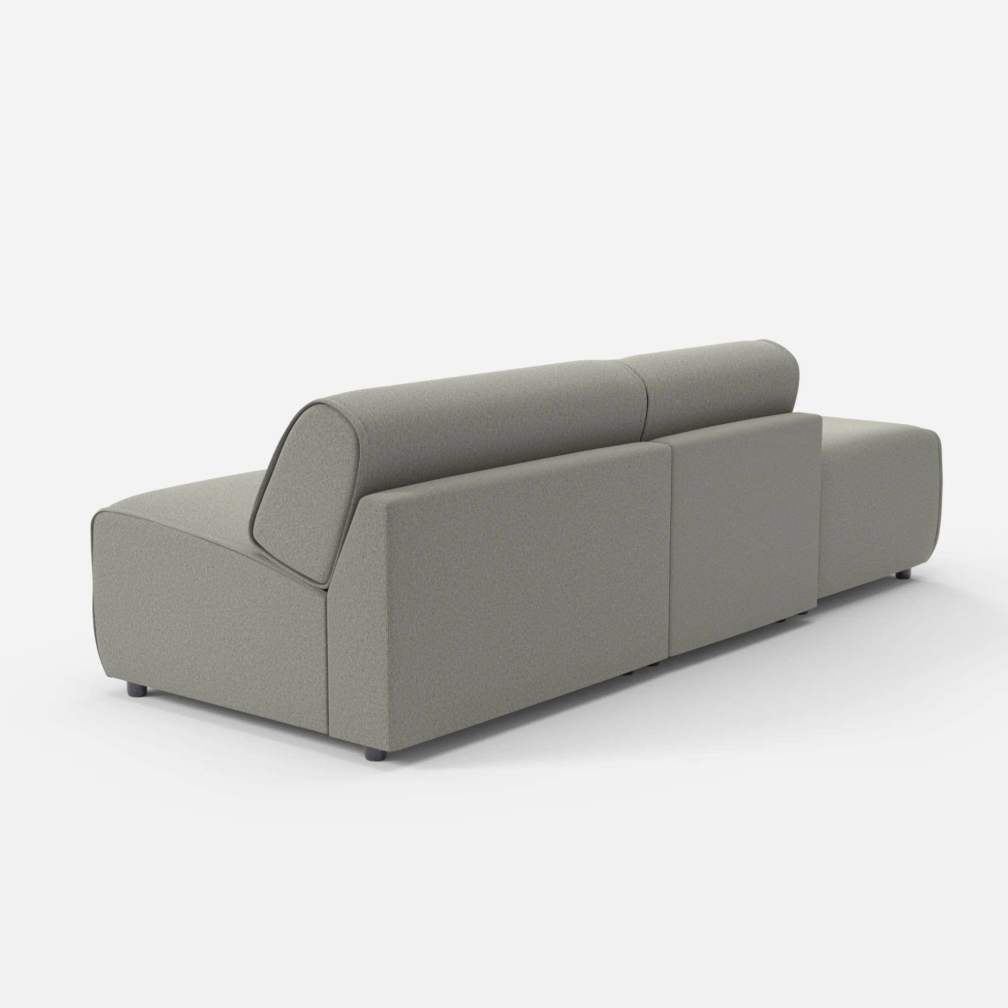 2 Sitzer Sofa Belleform mit offener Seite links 1 dama0003 in Mittelgrau von hinten