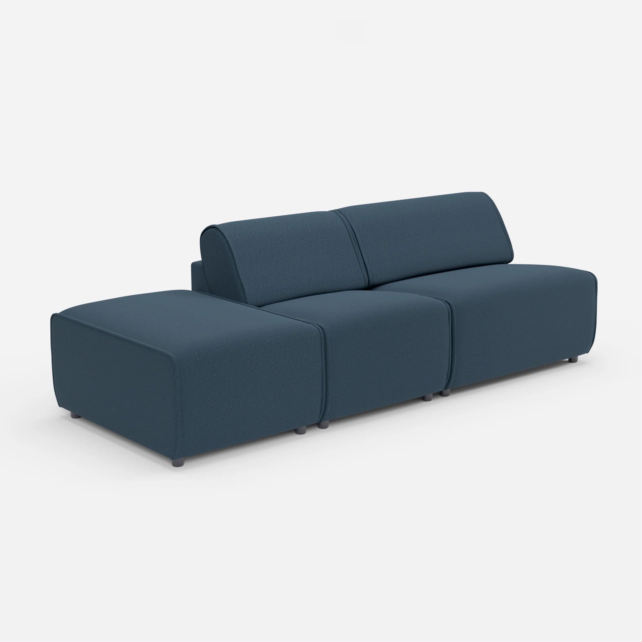 2 Sitzer Sofa Belleform mit offener Seite links 1 dama0014 in Dunkelblau von der Seite