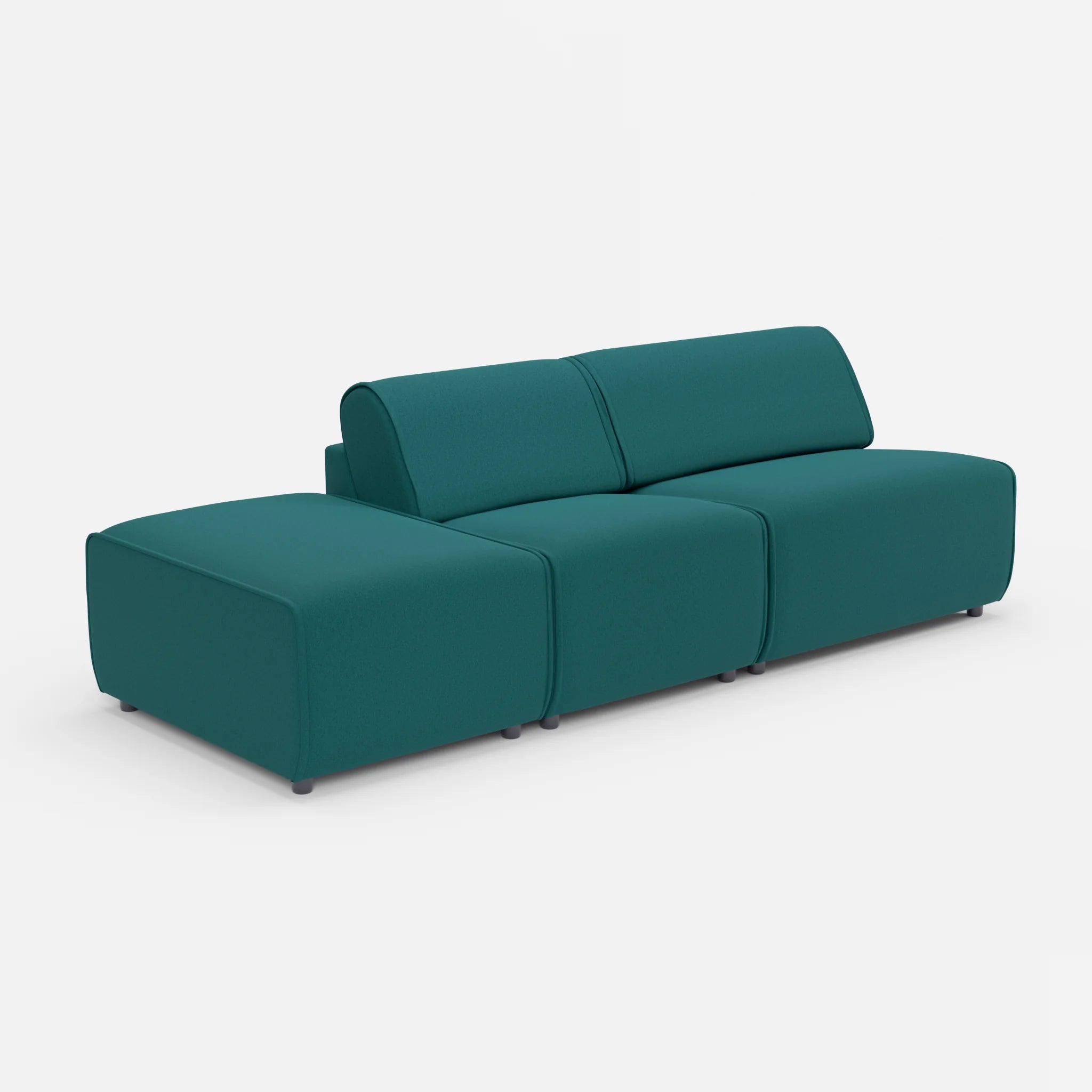 2 Sitzer Sofa Belleform mit offener Seite links 1 dama0018 in Türkis von der Seite