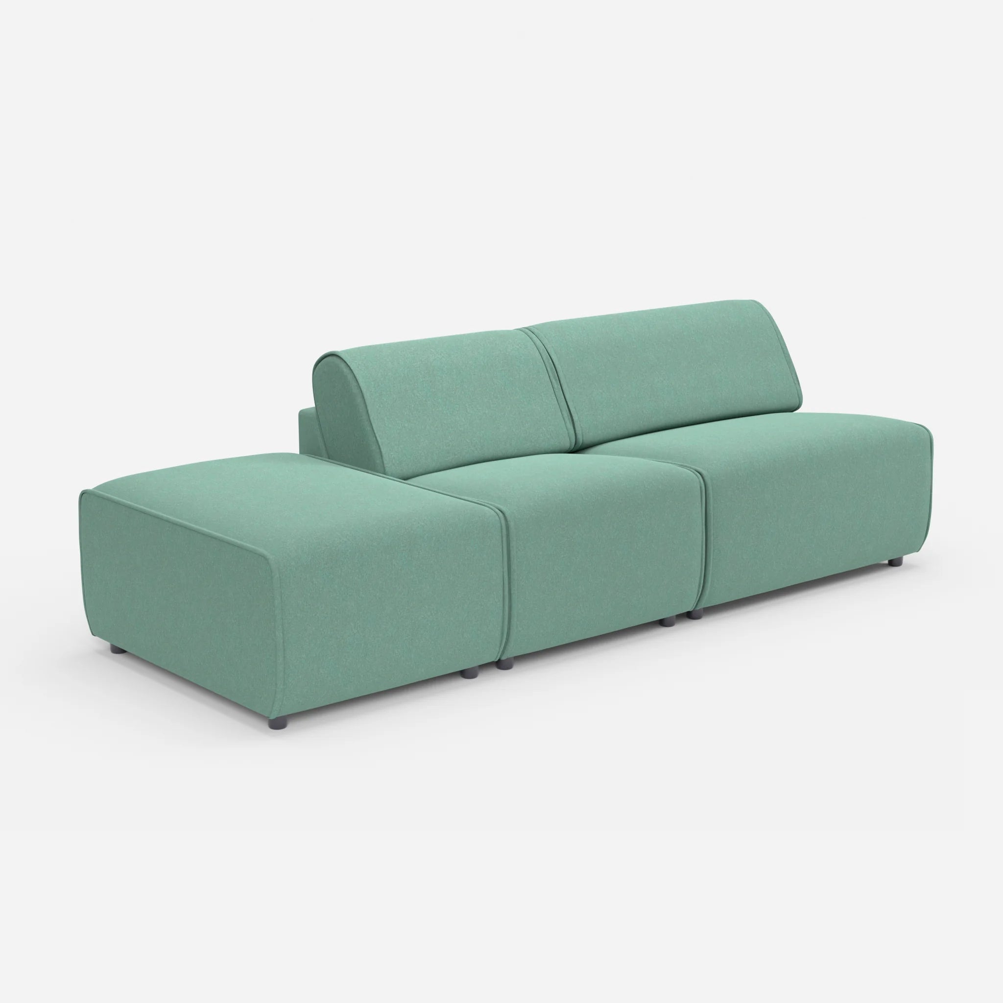 2 Sitzer Sofa Belleform mit offener Seite links 1 dama0045 in Türkis von der Seite