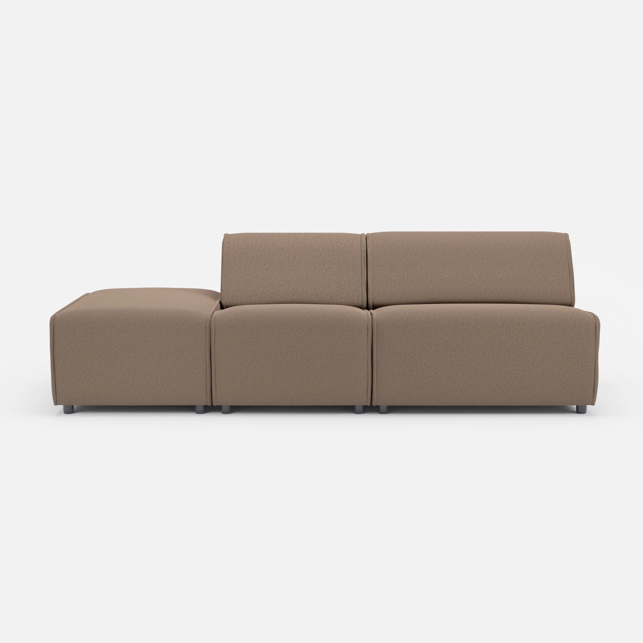 2 Sitzer Sofa Belleform mit offener Seite links 1 dama0051 in Braun von vorne